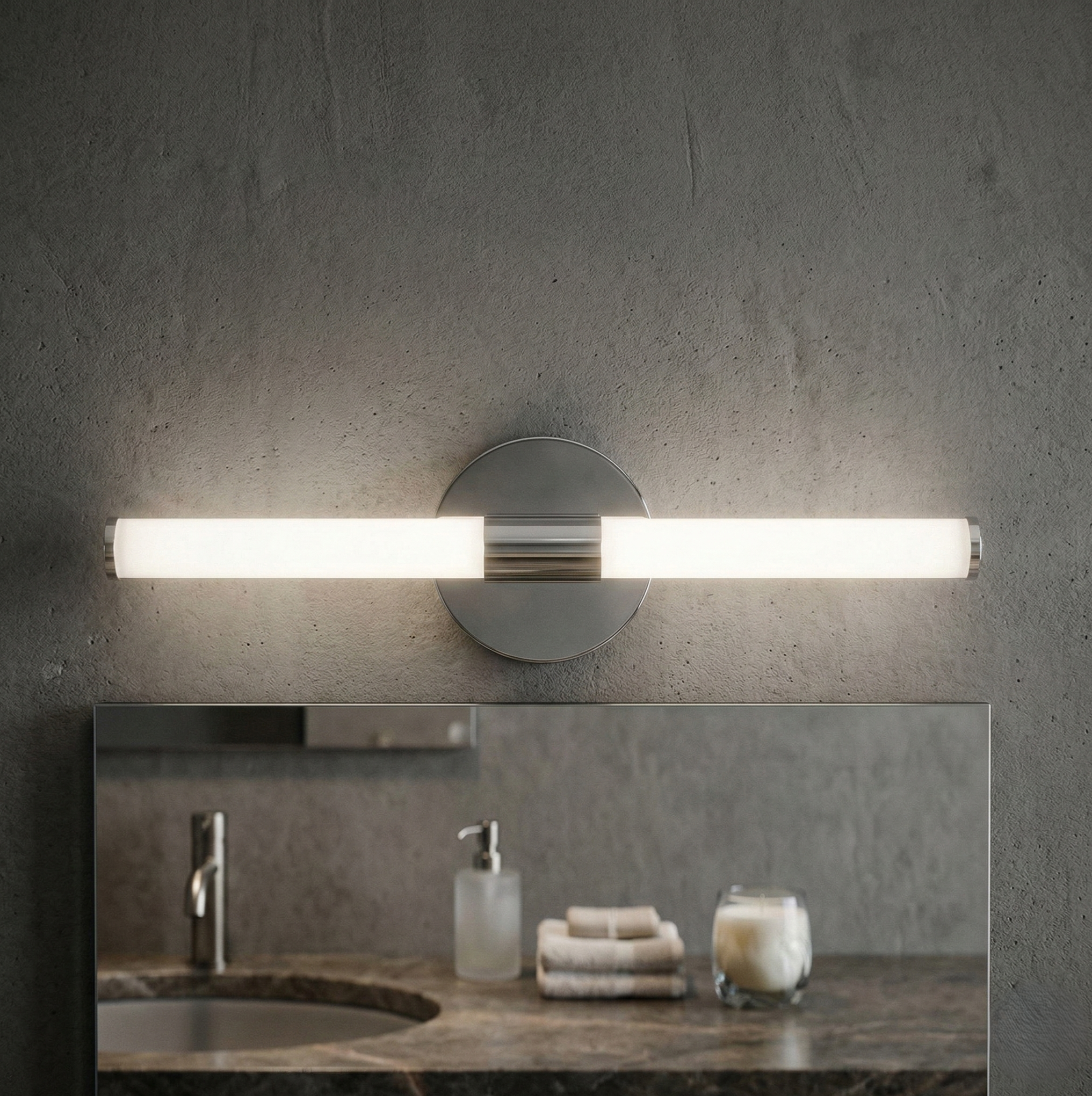 Aplica LED Baie 7W ELVORA Argintie 45cm 3 Lumini din Buton