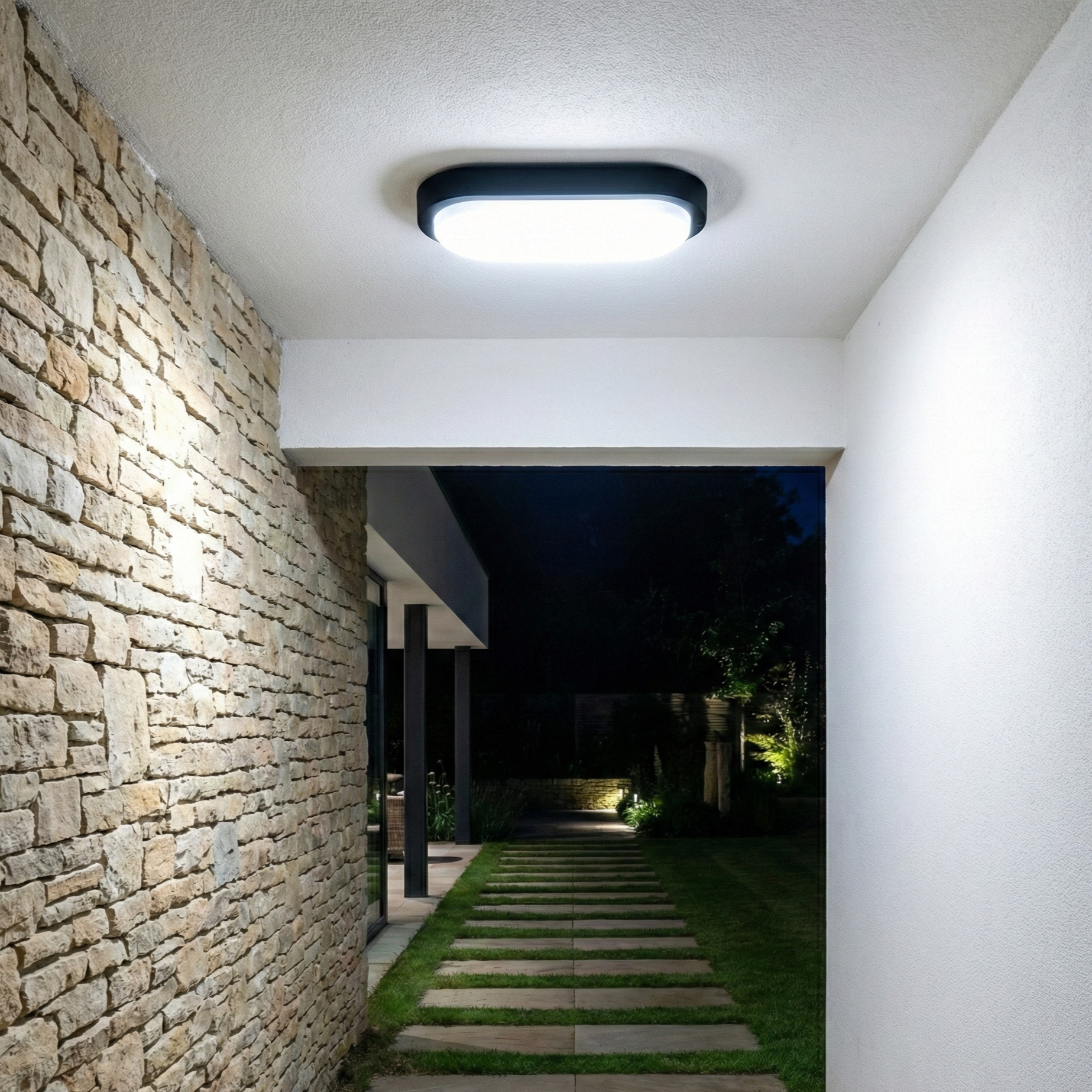 Aplica LED 18W Ovala BAT Neagra Exterior Echivalent 150W