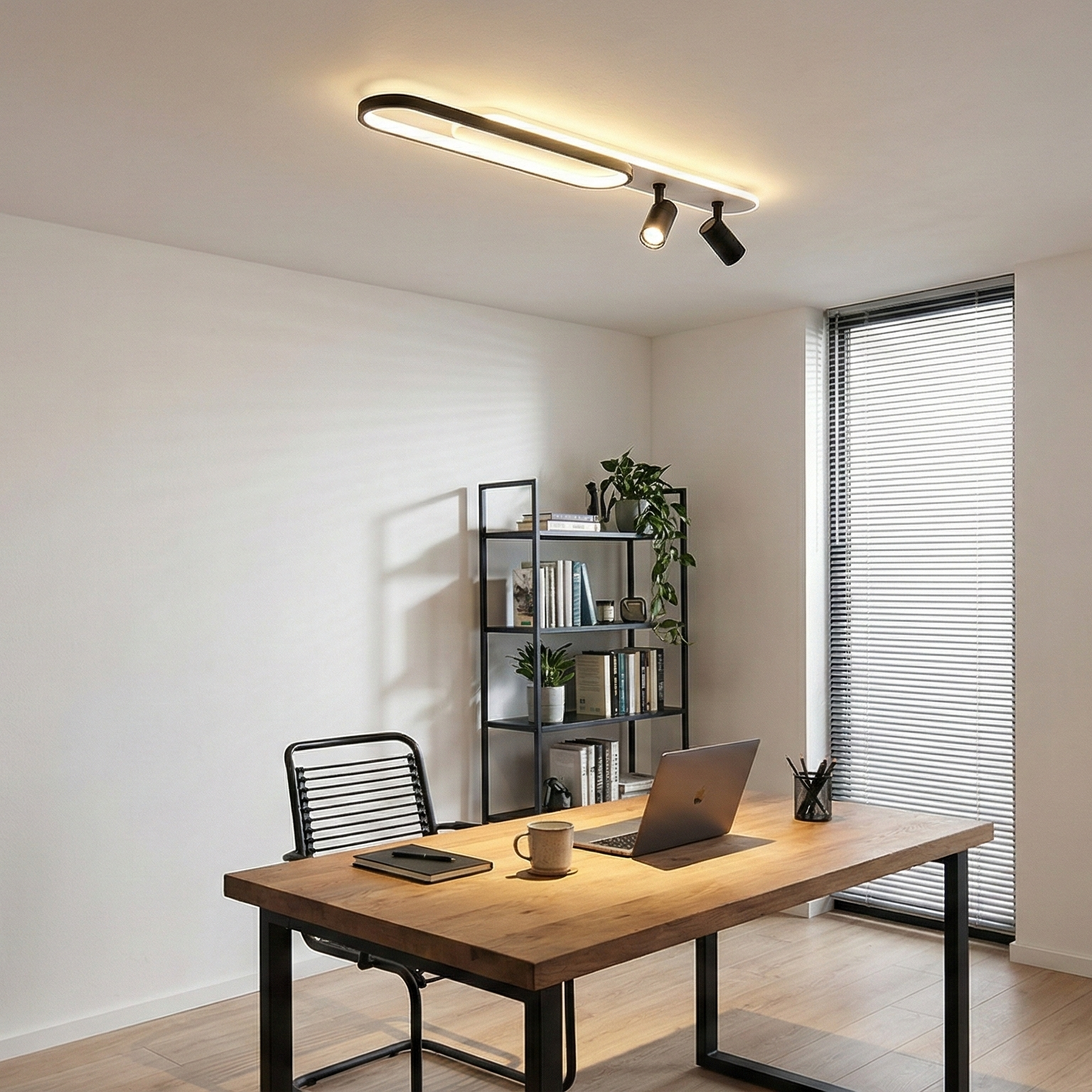 Aplica LED Cu Spoturi 100cm Alb+Negru Echivalent 300W