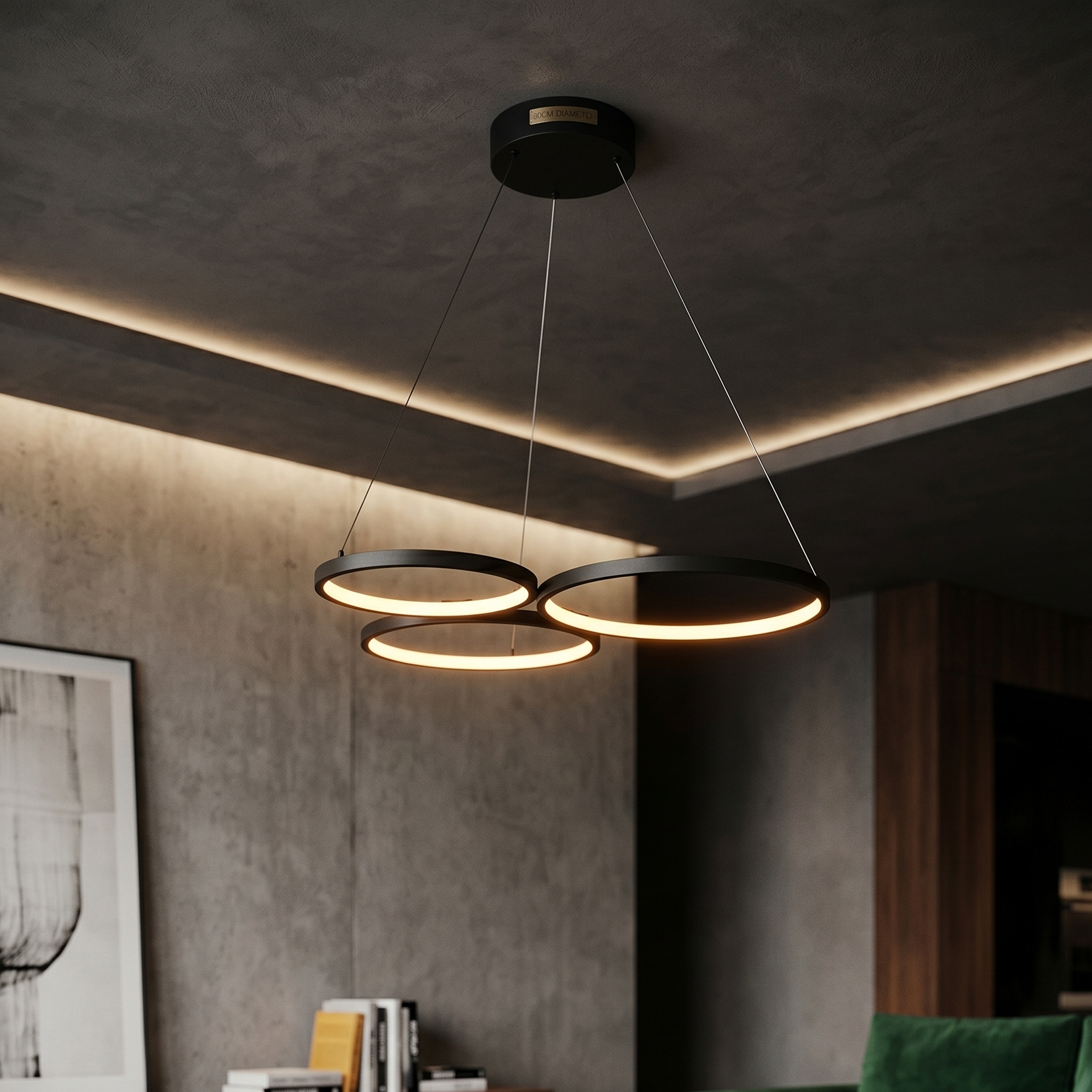 Lustra LED Suspendata Modern Black FLUXA Echivalent 300W