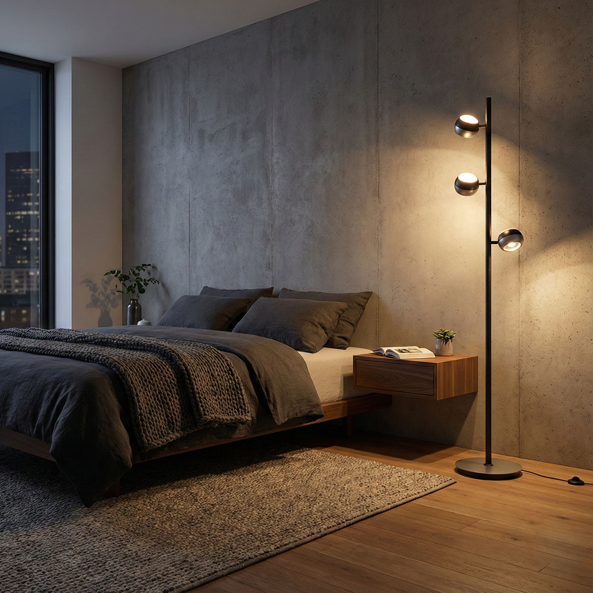 Lampadar LED PREMIUM SILVER ORBIT 150CM