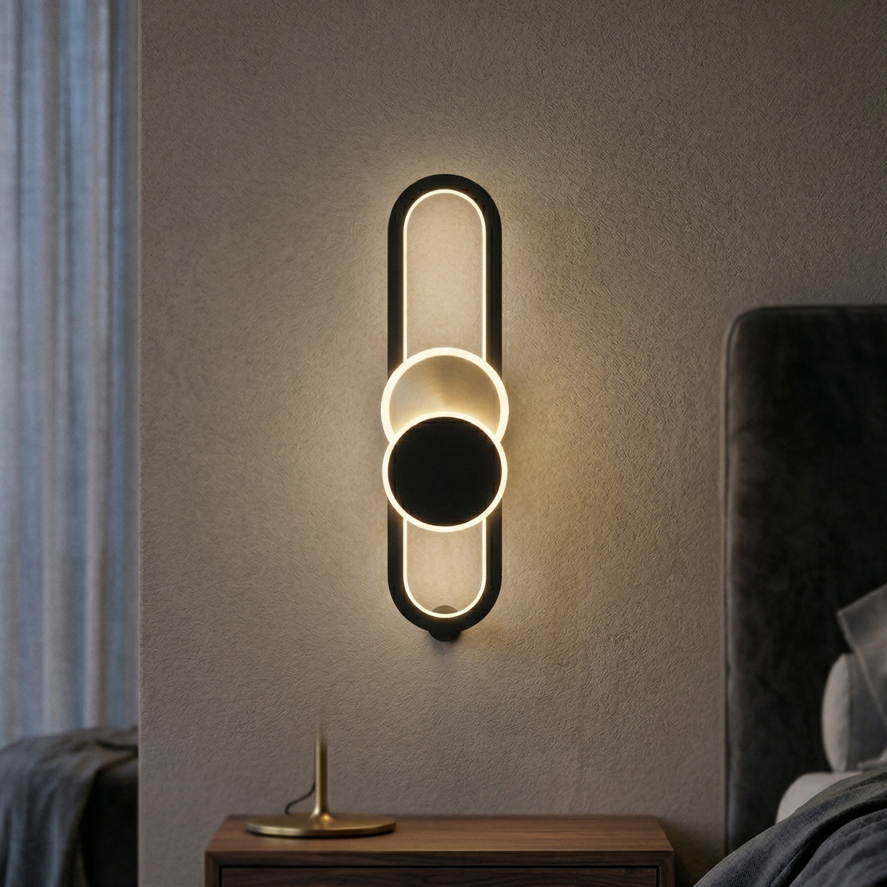Aplica LED MOZZY 60cm Black Echivalent 74W