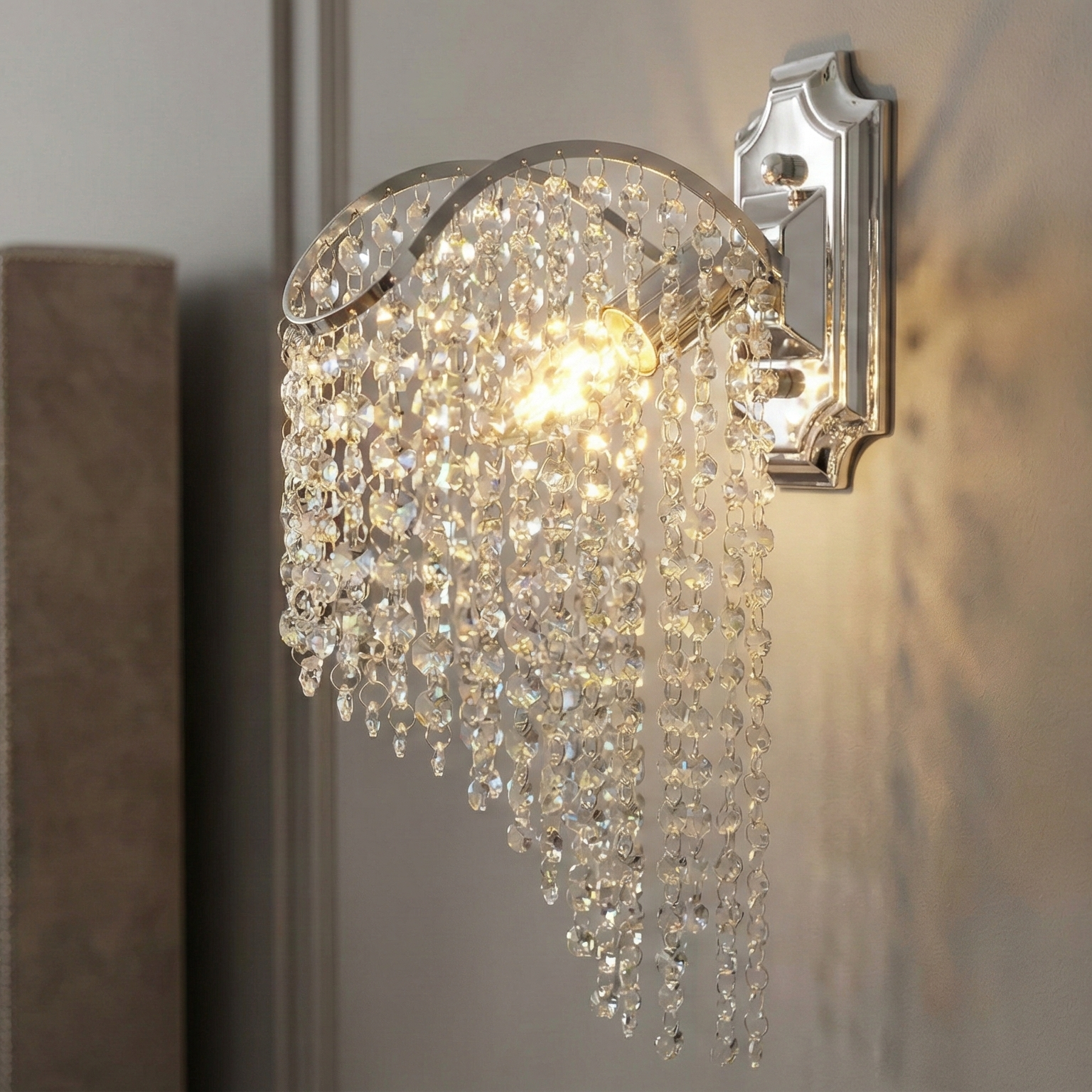 Aplica Cristal FREDA Silver Solo 1xE27