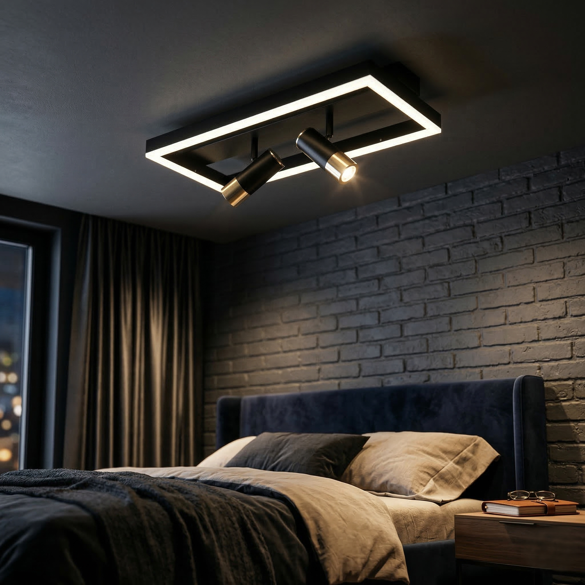 Lustra LED cu Spoturi 62W Black Square ORVELLA Echivalent 400W