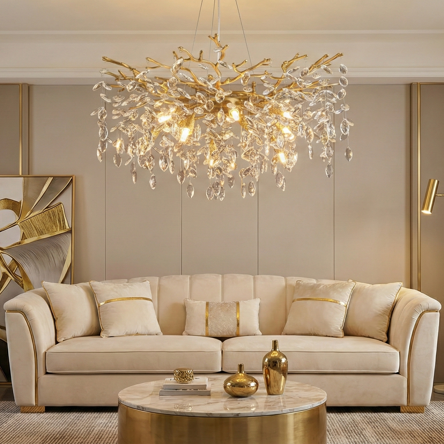 Candelabru Cristal GOLD Crystal Harmony 46CM