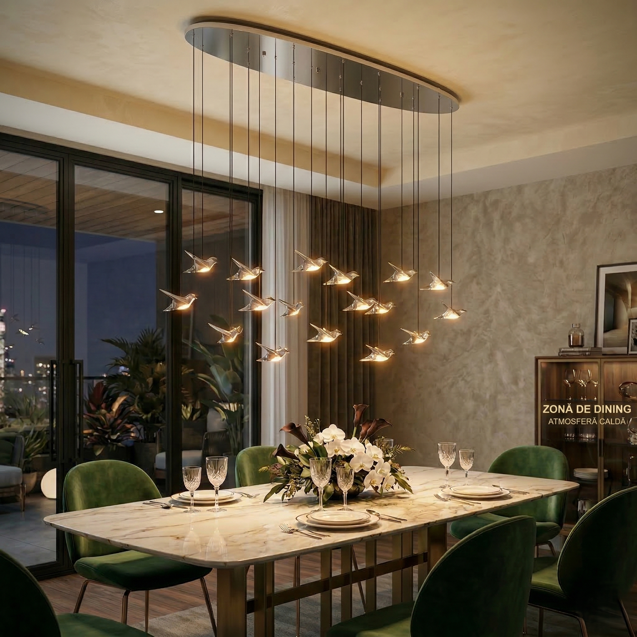 Lustra LED Liniara Suspendata Luxury PARATEBUENO SILVER Echivalent 600W