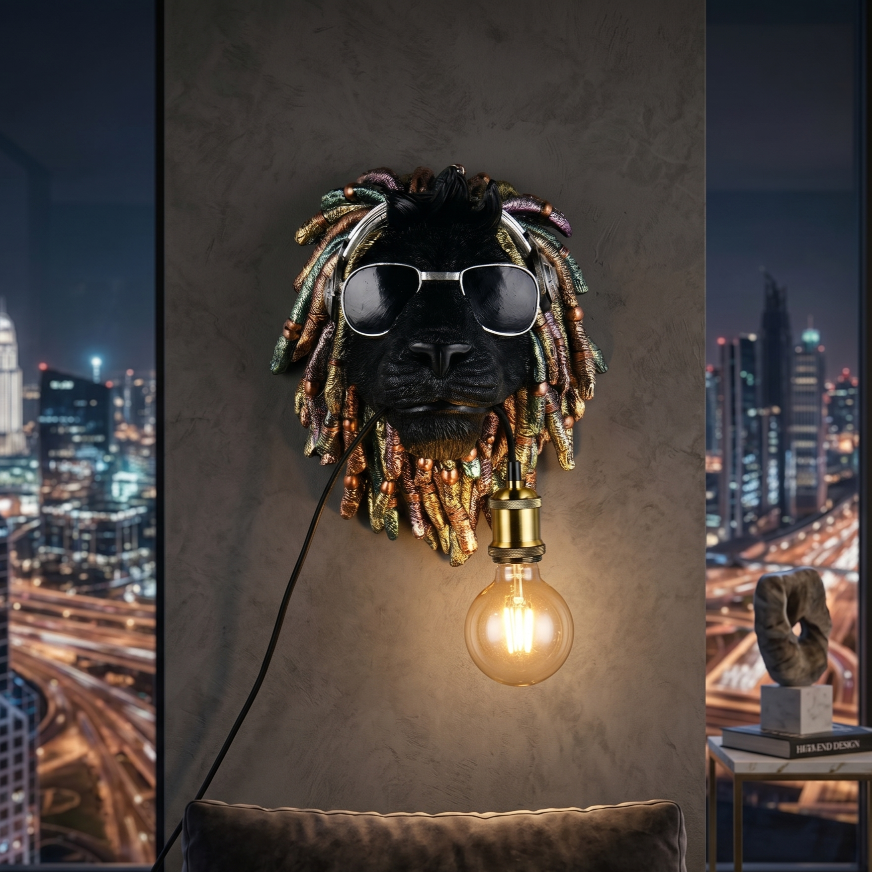 Aplica Premium LEO Black 1xE27