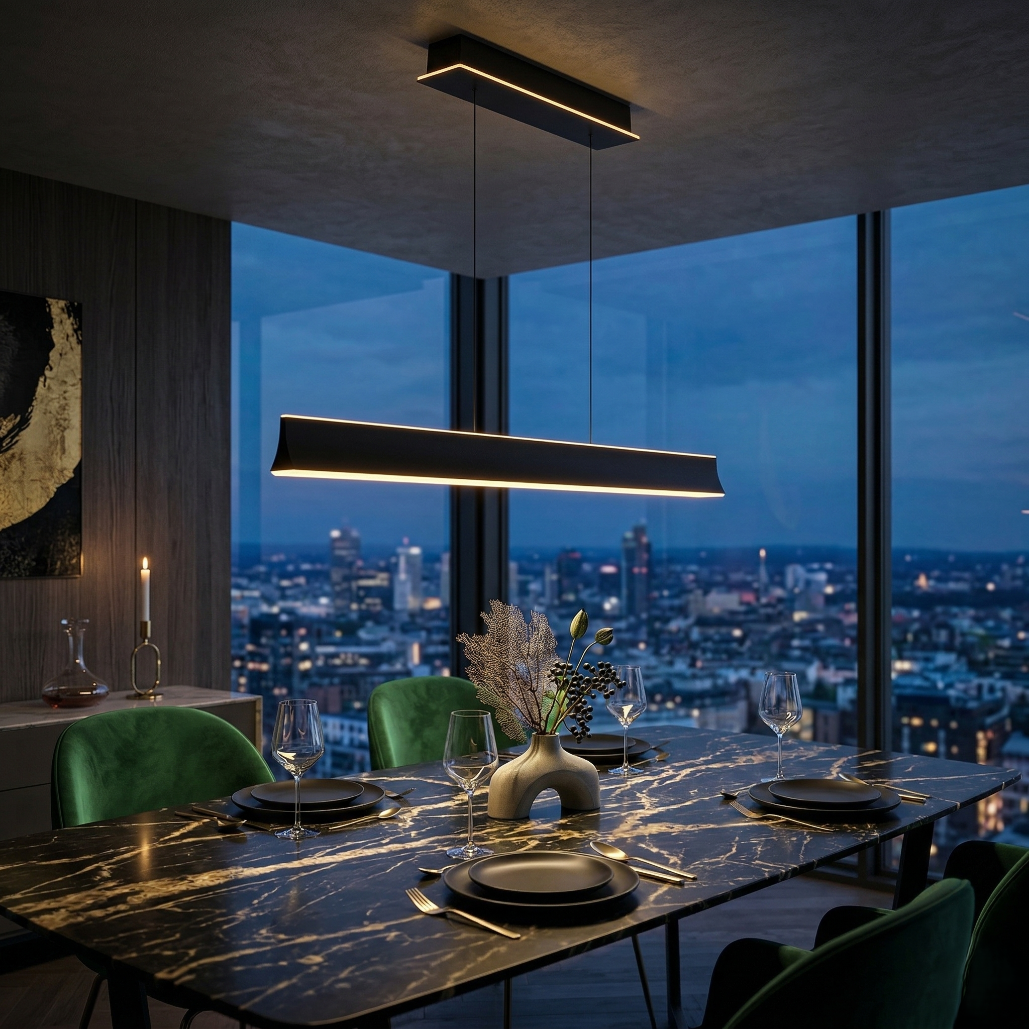 Lustra LED Suspendata Cimolto Black CINQUE Premium Echivalent 400W