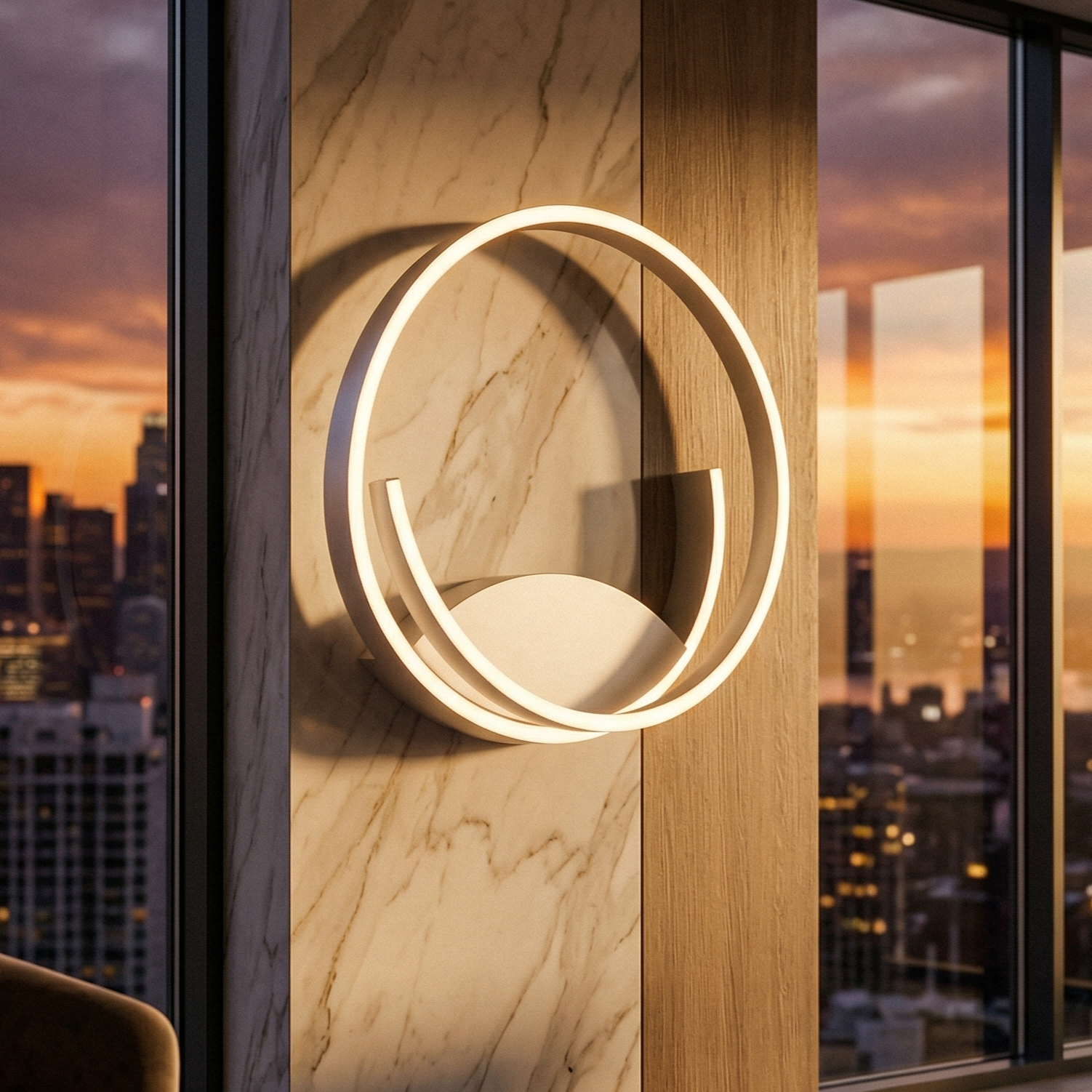 Aplica LED Cinardi Silver 35CM CINQUE Premium