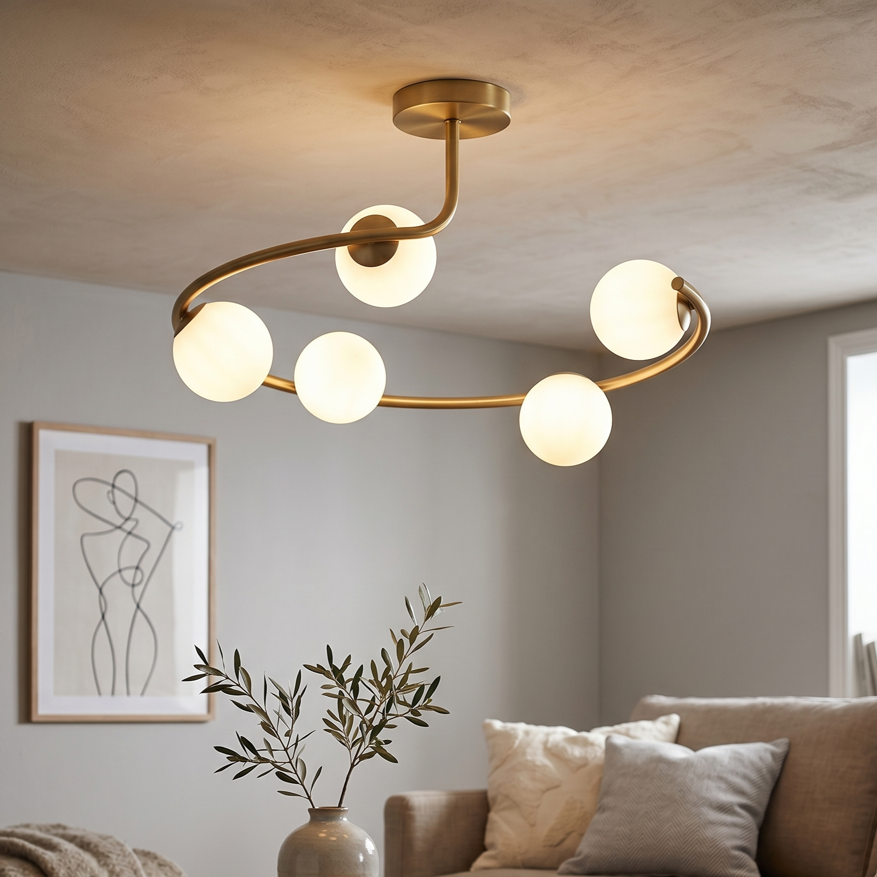 Lustra Abajur 5xE27 Gold Calista