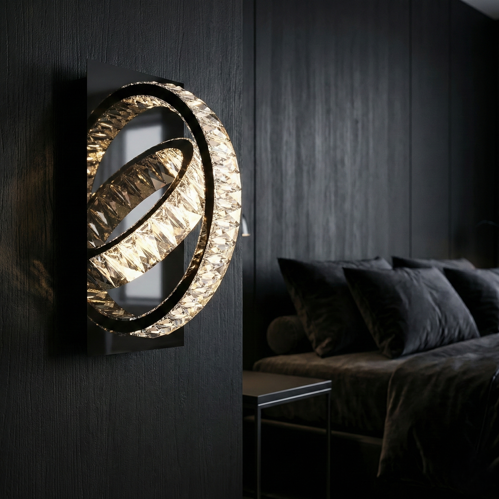 Aplica LED PREMIUM Cristal TULA BLACK Telecomanda by ZumaLine