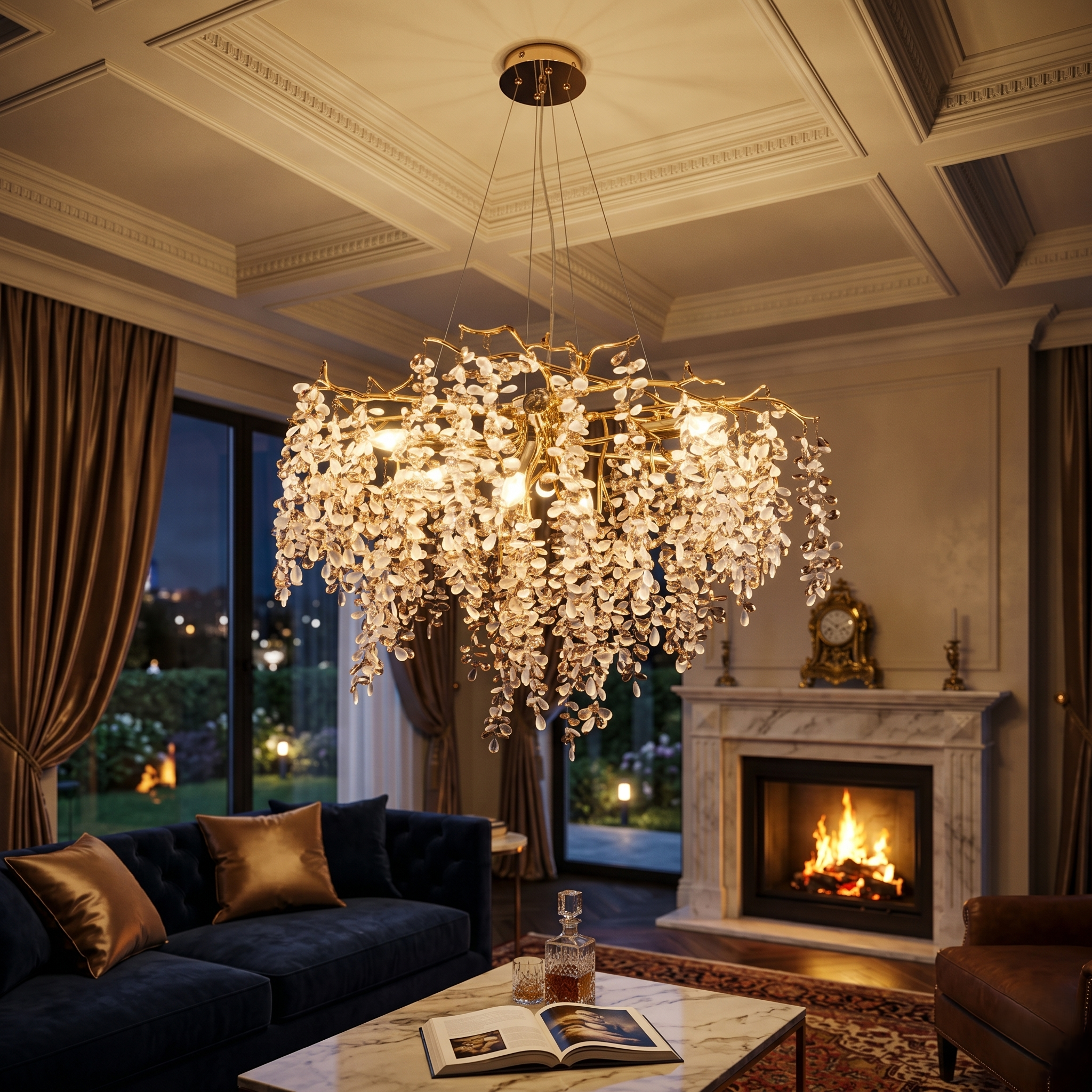 Candelabru Cristal LUXURY Golden Grapes 80CM