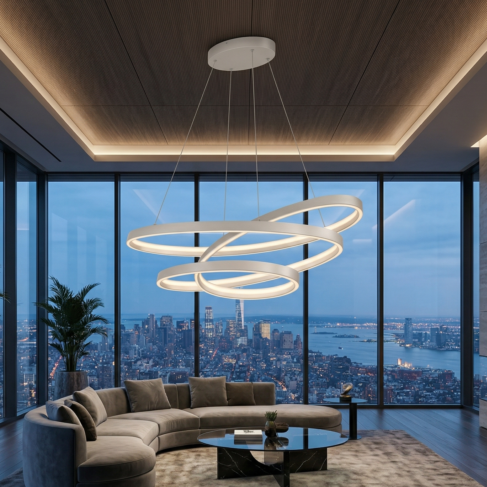 Lustra LED Suspendata Ciola White CINQUE Premium Echivalent 1200W