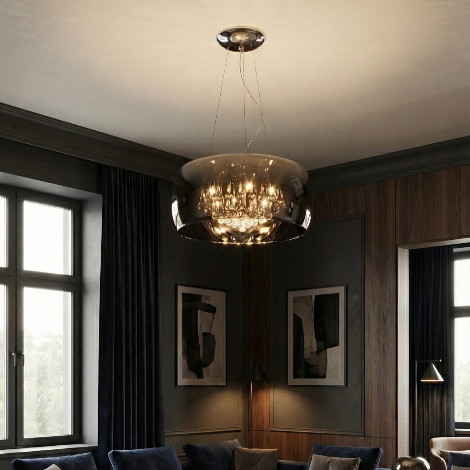 Lustra Suspendata Luxury OBSIDIAN 50cm
