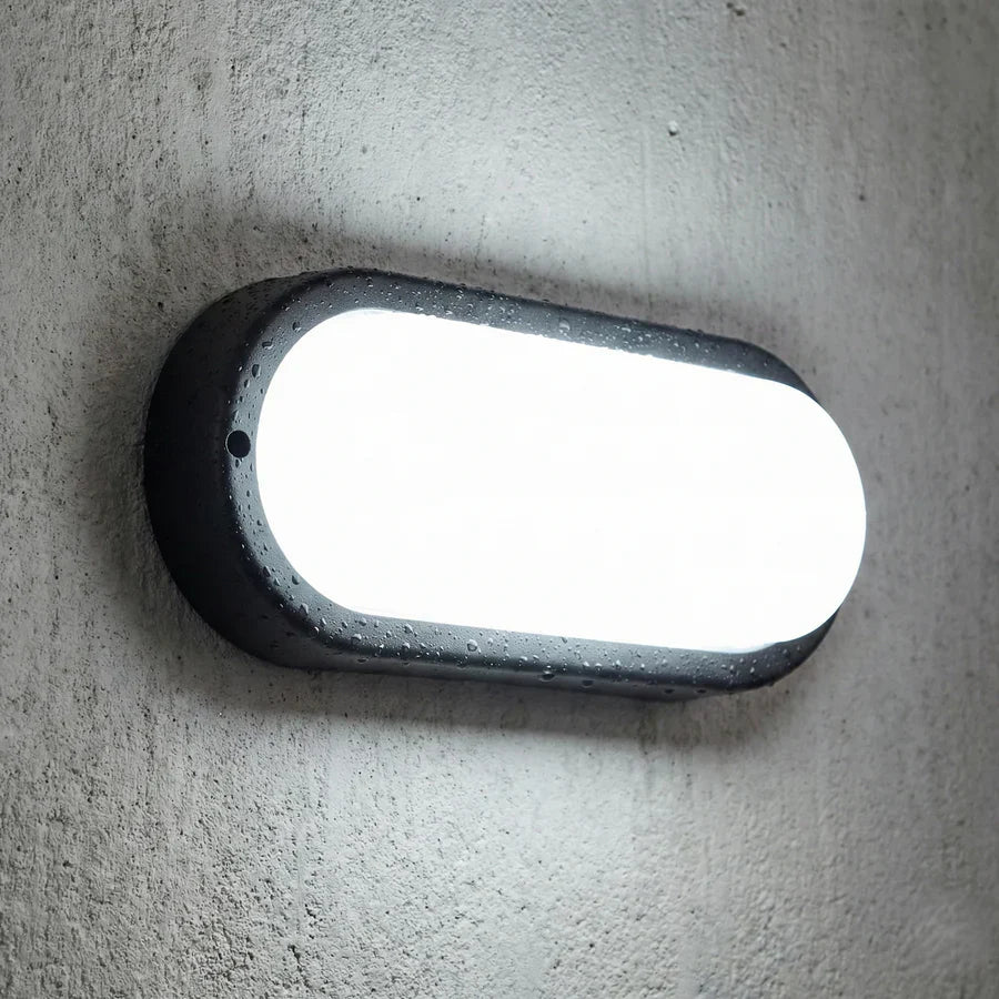 Aplica LED 18W Ovala BAT Neagra Exterior Echivalent 150W