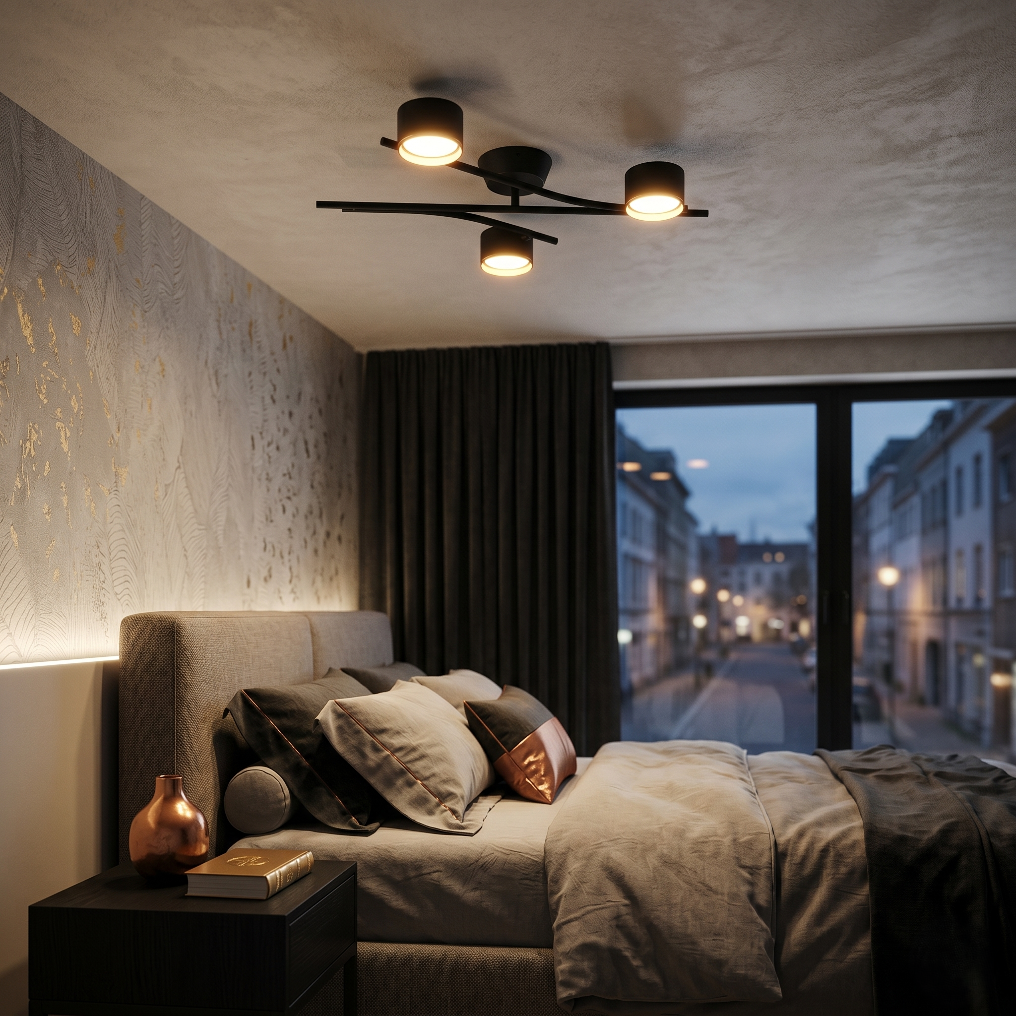 Lustra Aplicata Premium CODA Neagra 3xGX53