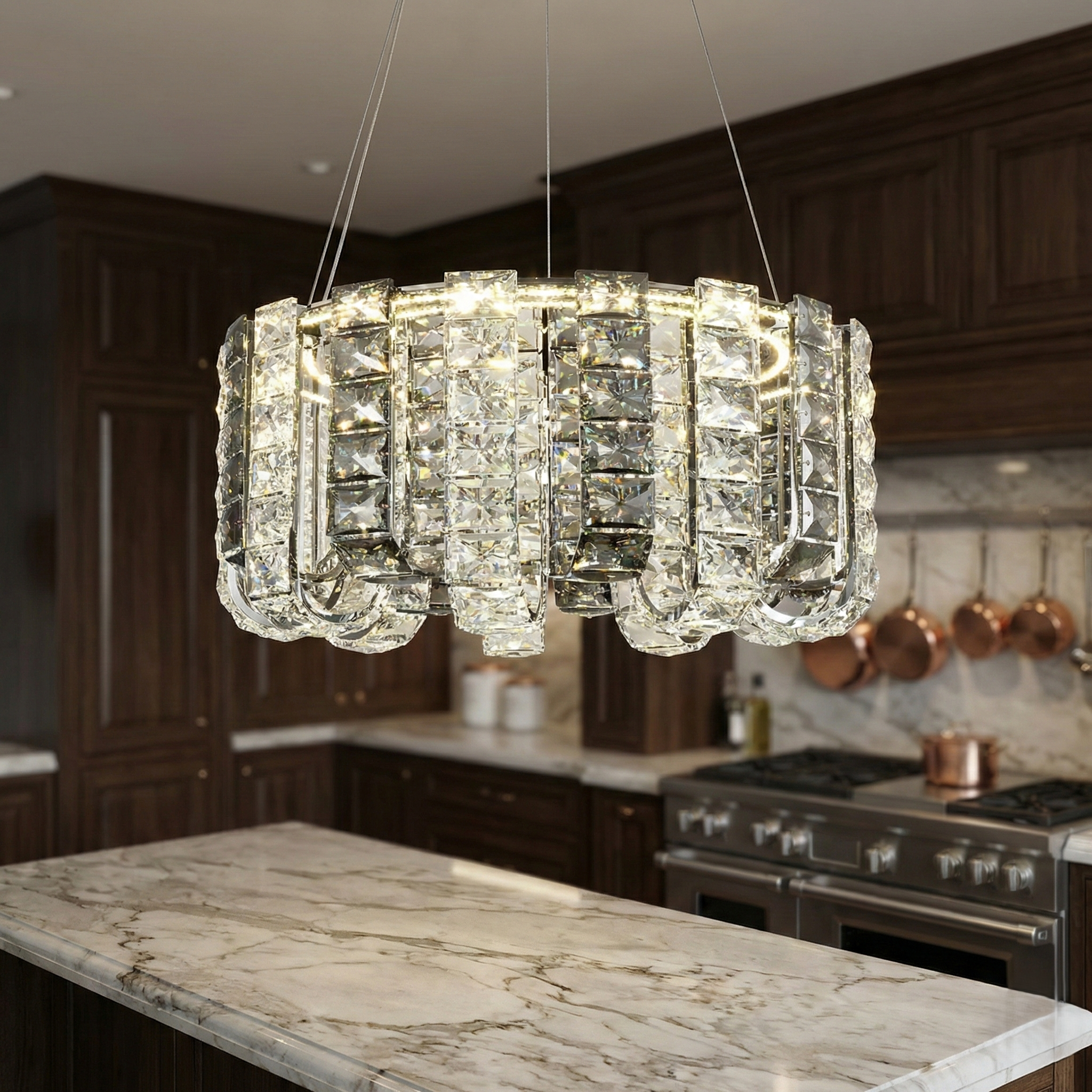 Lustra LED Cristal DAKAR Echivalent 400W Telecomanda