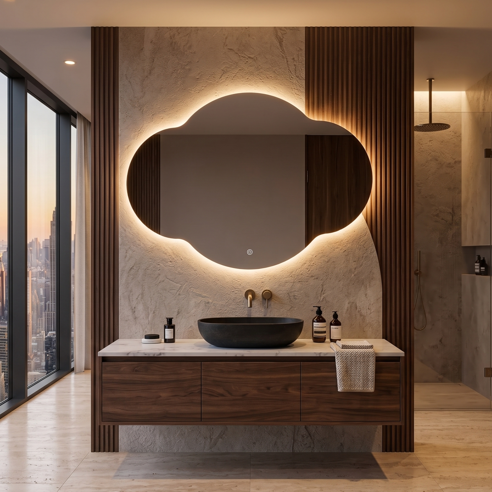 Oglinda LED Frameless GRAND SELENE 110x90CM 3 Lumini si Touch