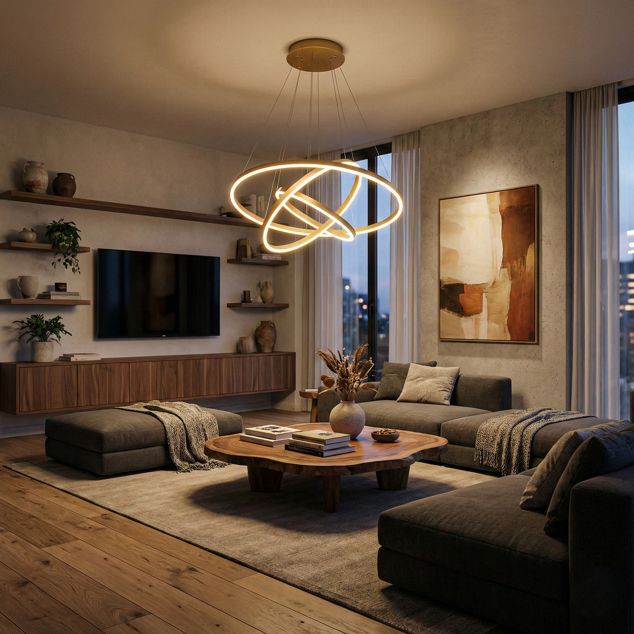 Lustra LED WONDERLAND Gold 3 Segmente XXL Echivalent 1000W