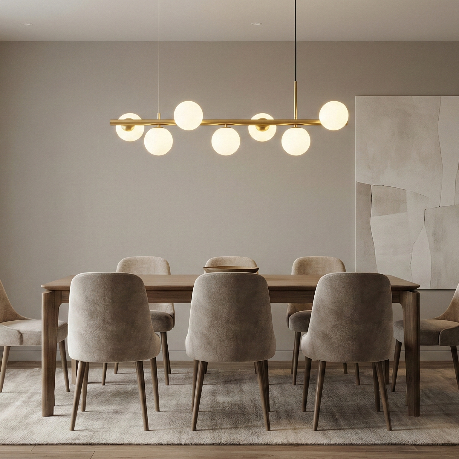 Lustra Abajur MAT GOLD Liniara 7xG9 65cm SKYLINE Resigilat R3