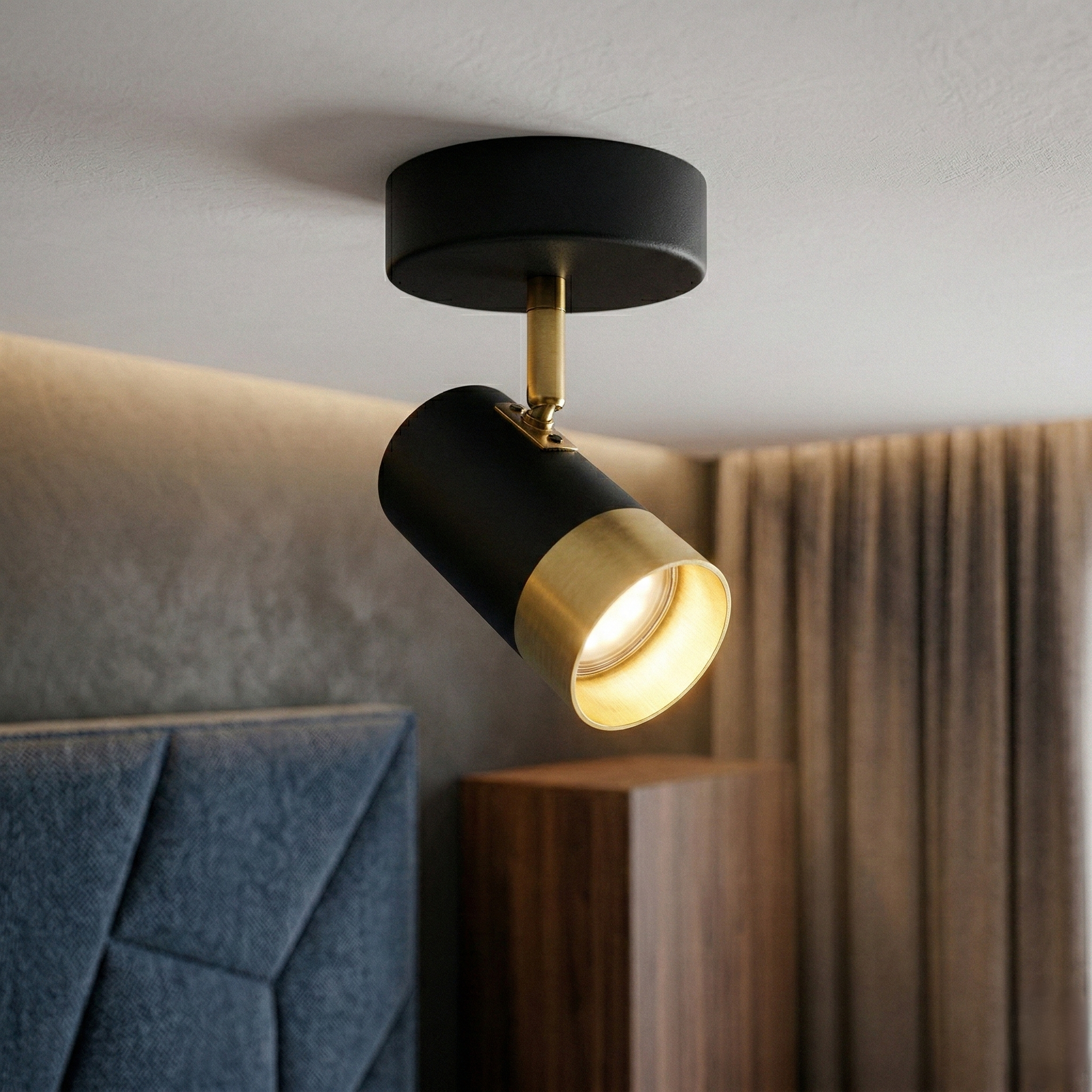 Spot Reglabil Negru + Auriu Exquisite 1xGU10