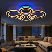 Lustra LED 4+2 Circle GRIDLINE RGB Neagra Echivalent 1000W Telecomanda