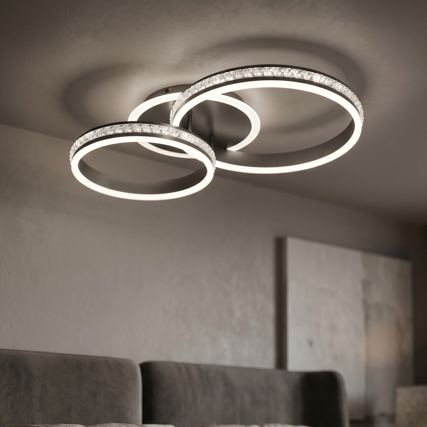 Lustra LED Aplicata Silver NOXA Echivalent 300W