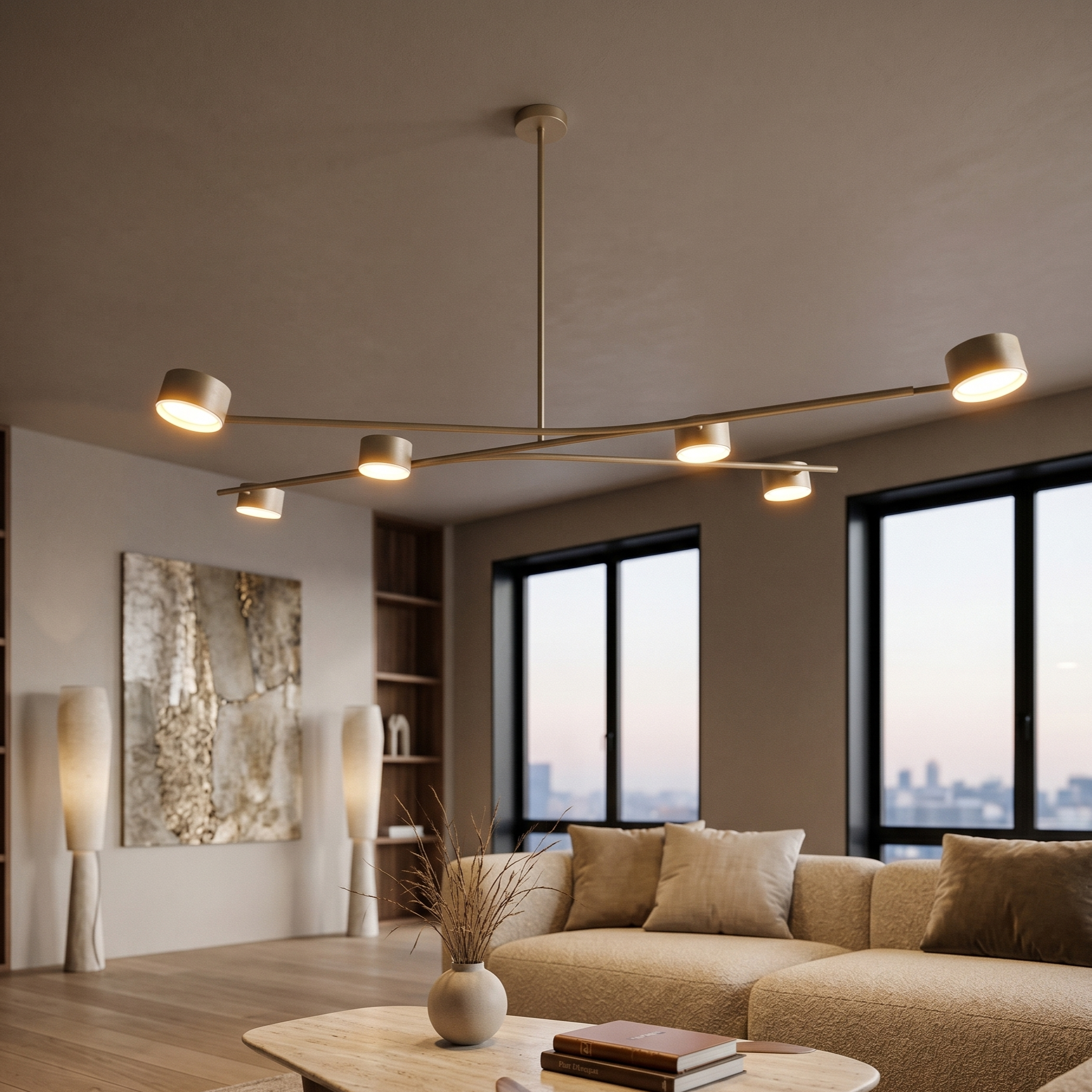 Lustra Suspendata Premium GRAND CODA Bej 6xGX53
