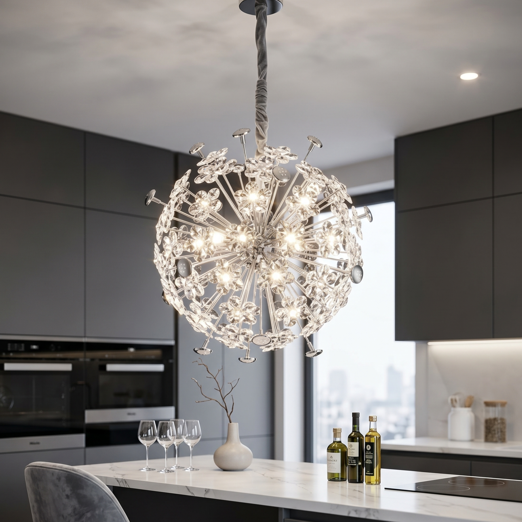Lustra Suspendata Crystal Priceless Silver