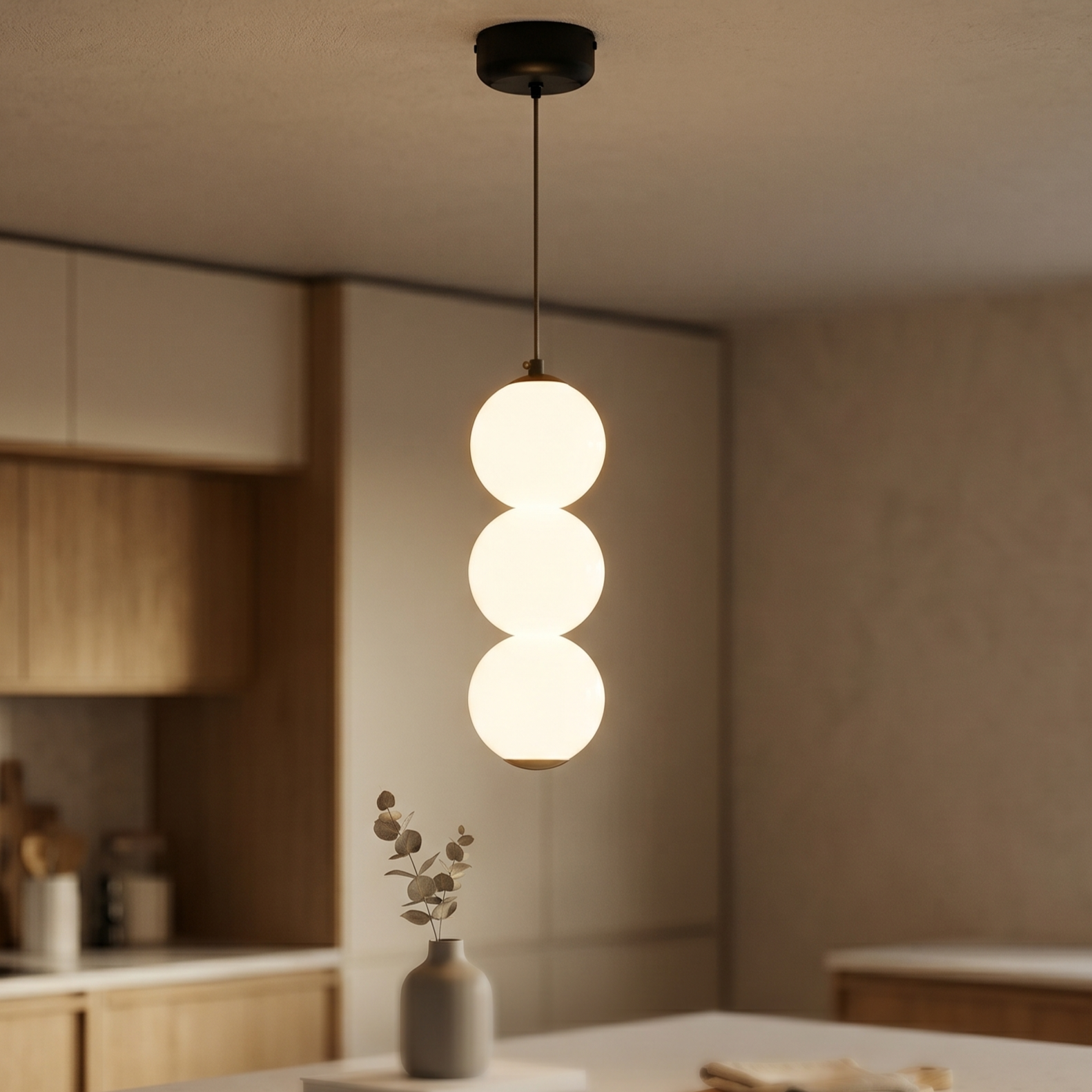 Pendul LED Abajur Mat Black VINTER Echivalent 200W