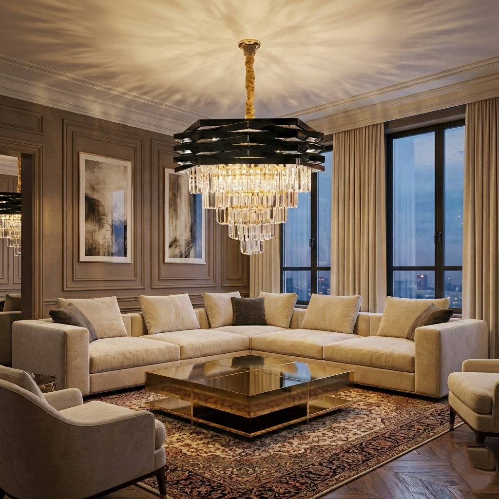 Candelabru Cristal Black MALVINA ⌀60CM