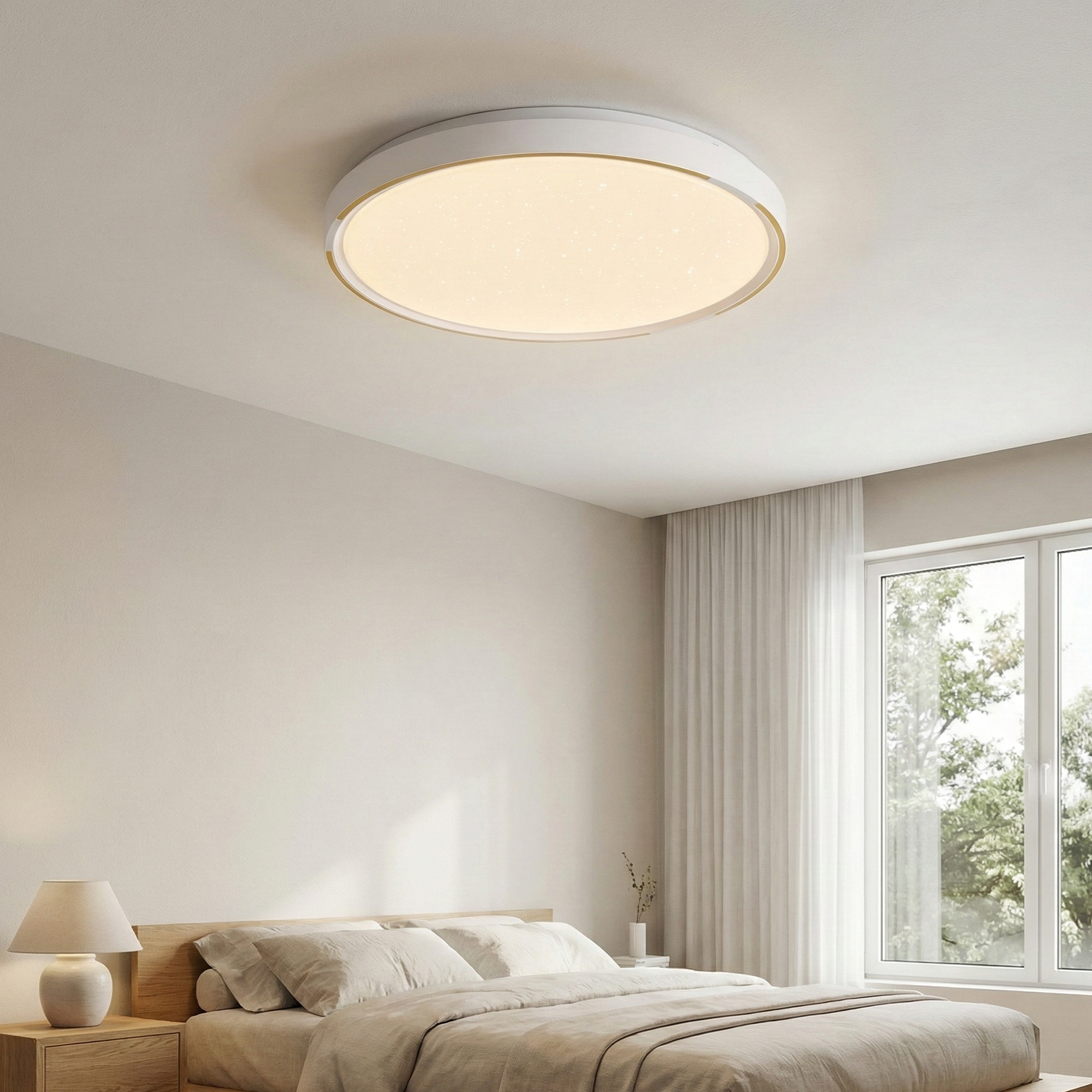 Plafoniera LED 50CM GOLD ECLIPSE 36W Echivalent 200W