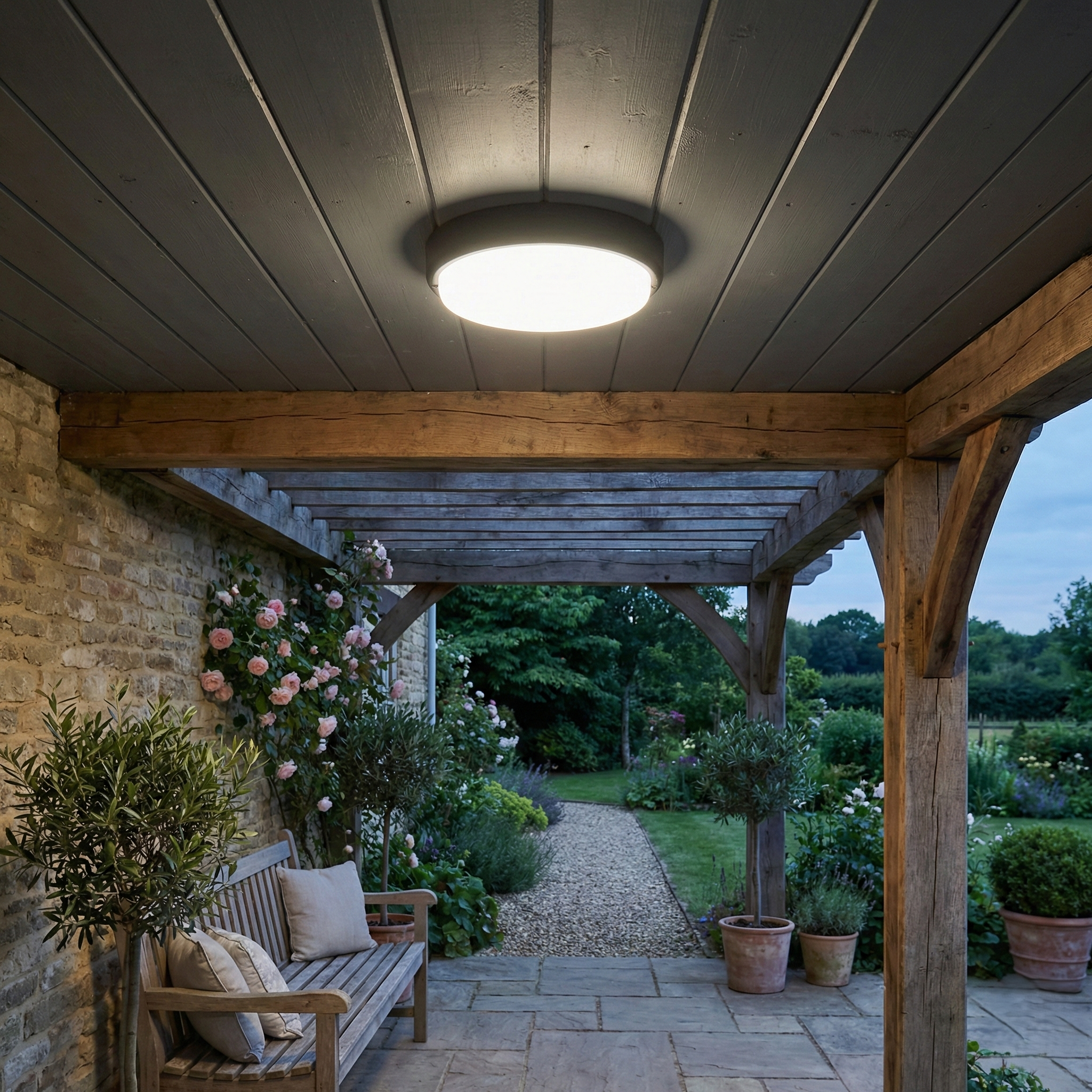 Aplica LED 12W Rotunda BAT Neagra Exterior Echivalent 100W