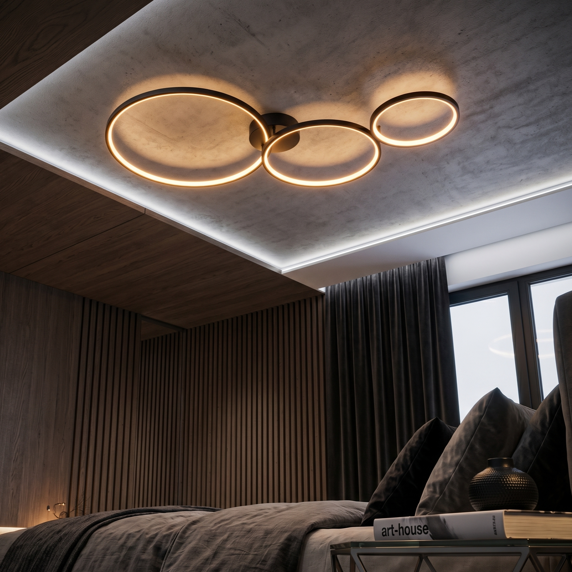 Lustra LED Modern Black FLUXA Echivalent 300W