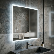 Oglinda LED Patrata FRAMELESS 70x70CM, 3 Lumini, Dezaburire, Dimabila