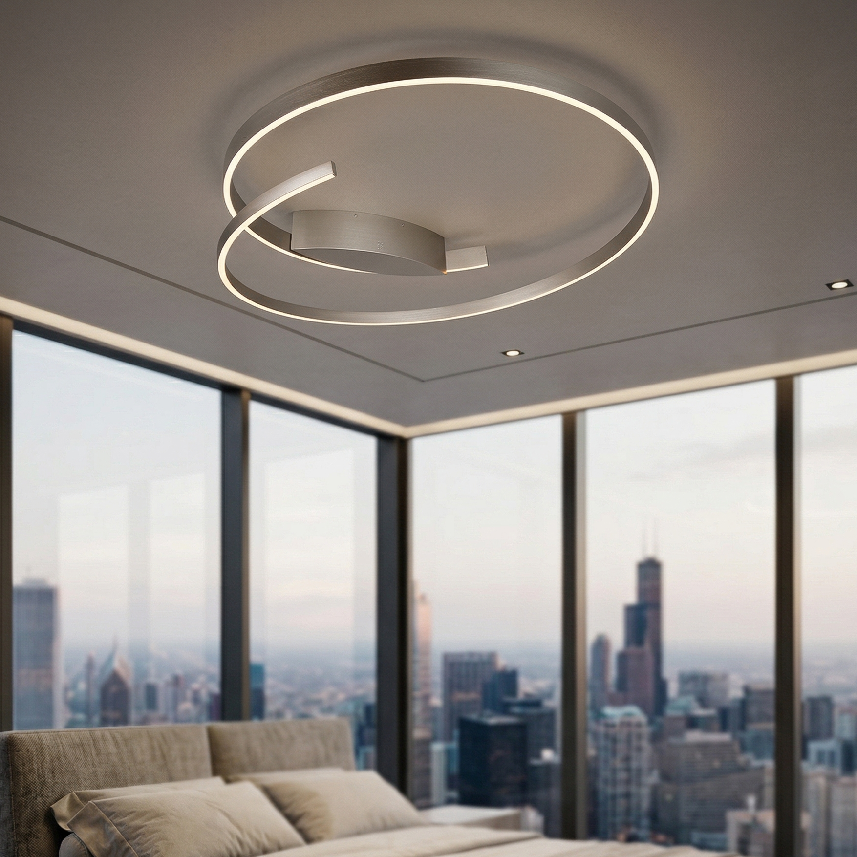 Lustra LED Aplicata Cinardi Silver CINQUE Premium Echivalent 700W