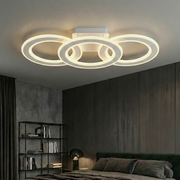 Lustra LED Triple Circle GRIDLINE Alba Echivalent 500W Telecomanda