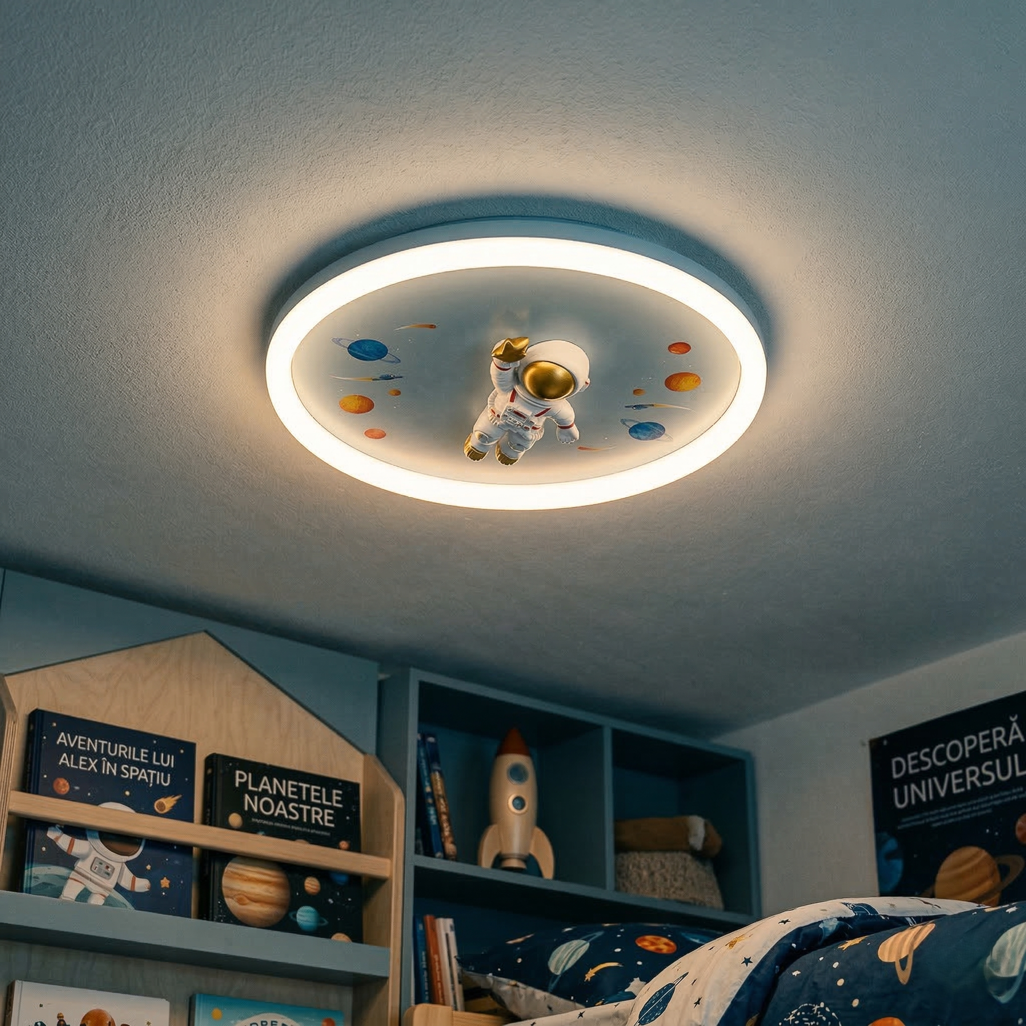 Lustra LED 78W Flying Astronaut Echivalent 400W Telecomanda