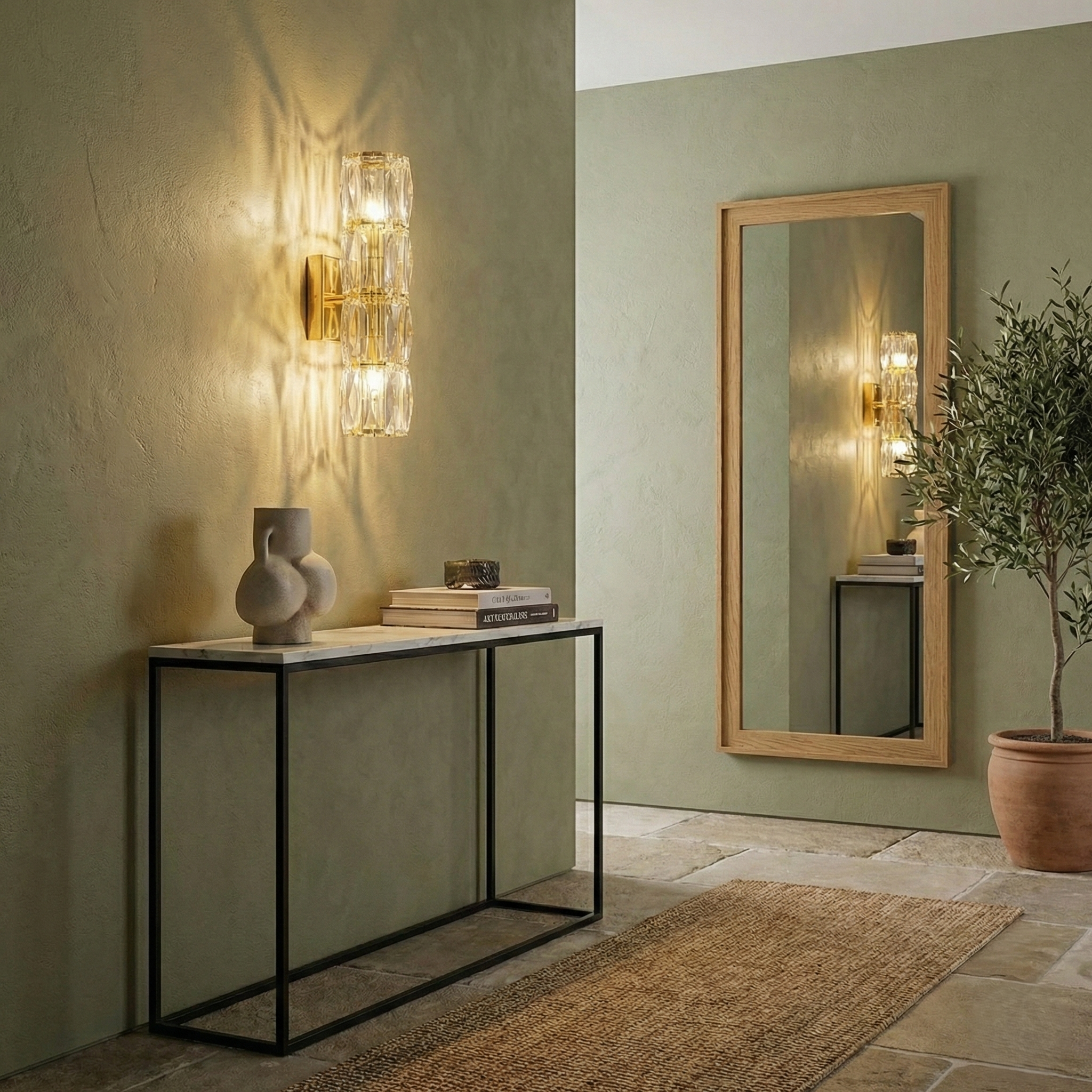 Aplica LED 40W GOLD Cristal Cilindru 40CM