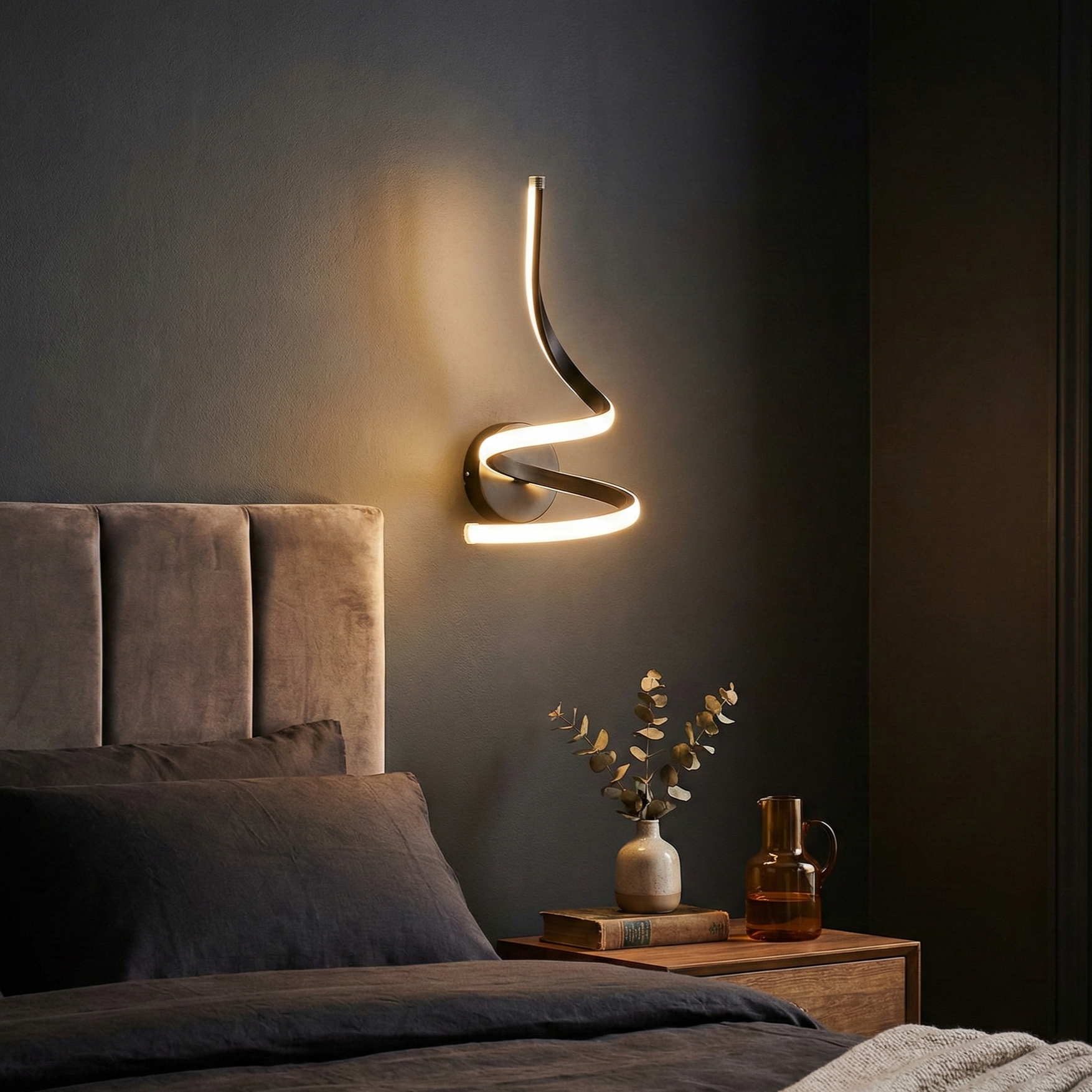 Aplica LED Perete Spiral Black Echivalent 100W