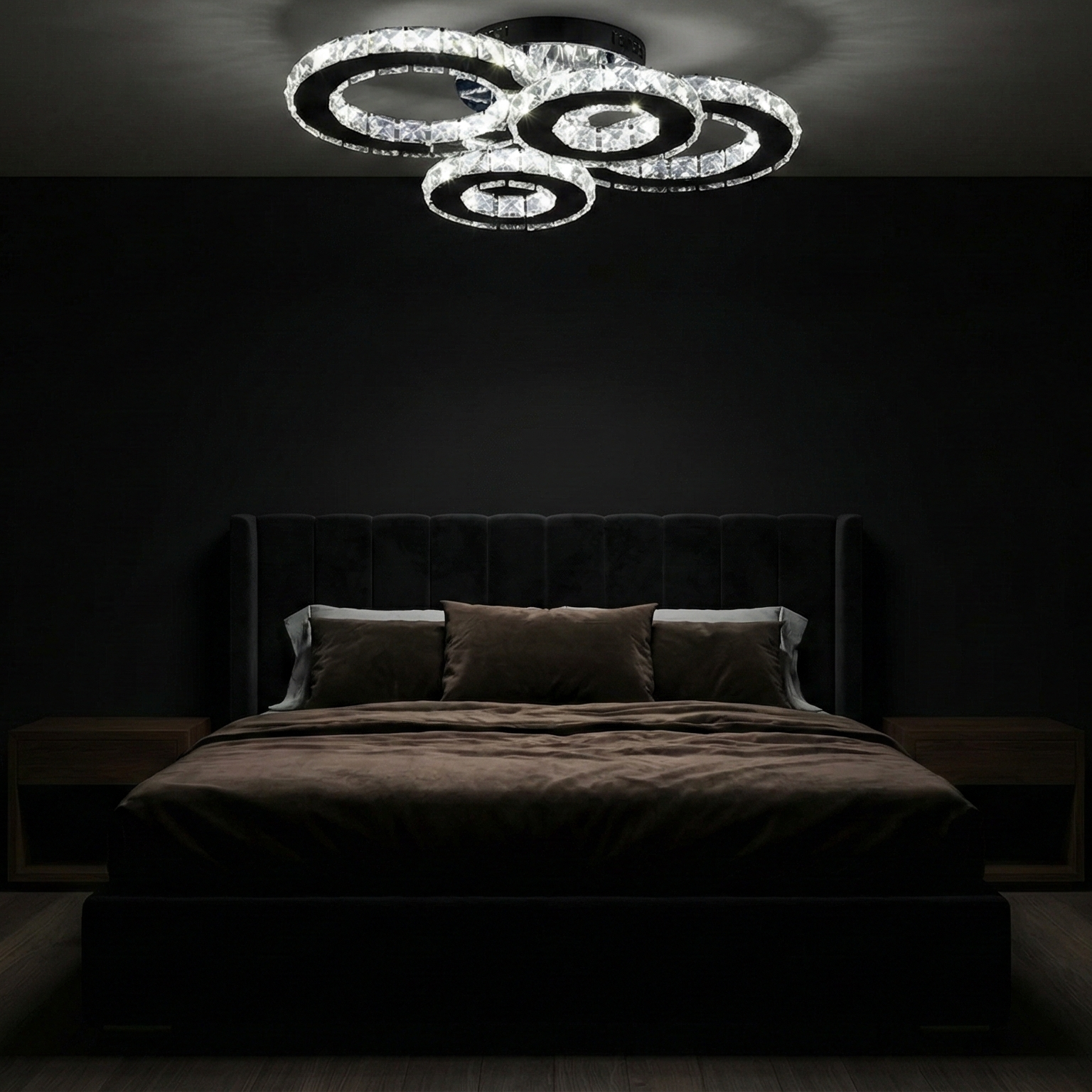 Lustra LED 2+2 CIRCLE Chrome Cristal Telecomanda Echivalent 400W