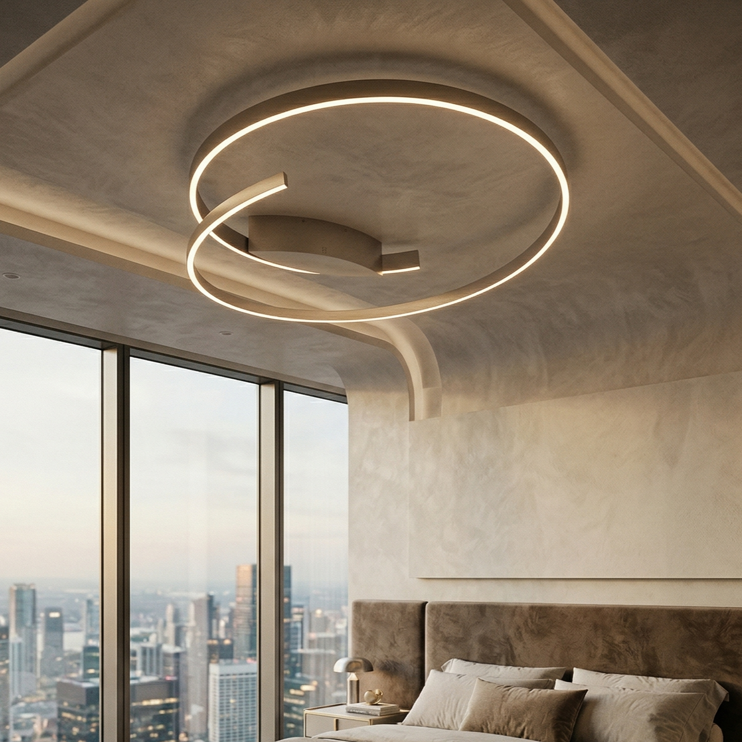 Lustra LED Aplicata Cinardi Silver CINQUE Premium Echivalent 700W