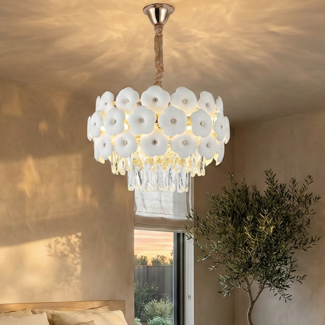 Candelabru Cristal SNOWDROP Alb ⌀40CM