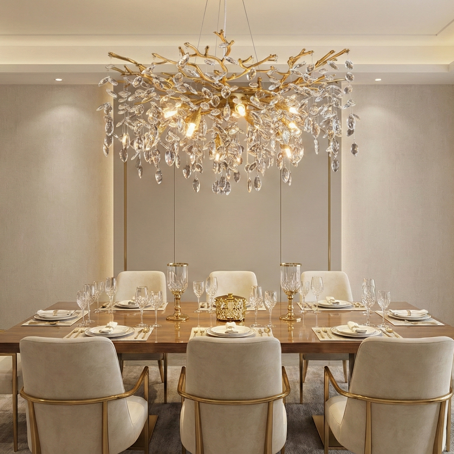 Candelabru Cristal GOLD Crystal Harmony 46CM