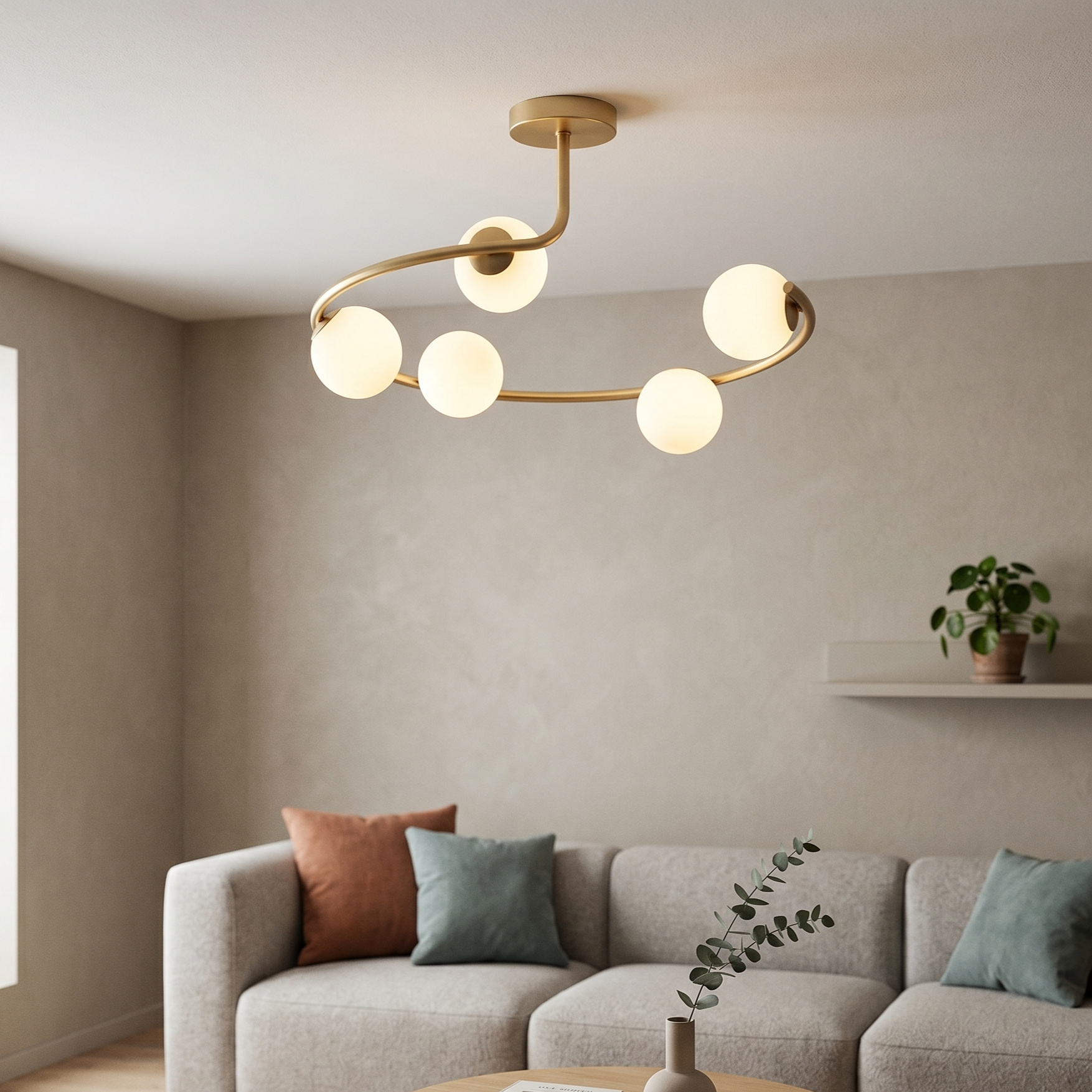 Lustra Abajur 5xE27 Gold Calista