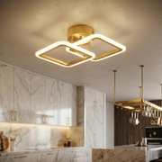 Lustra LED 1+1 Square Design Gold Echivalent 300W Telecomanda