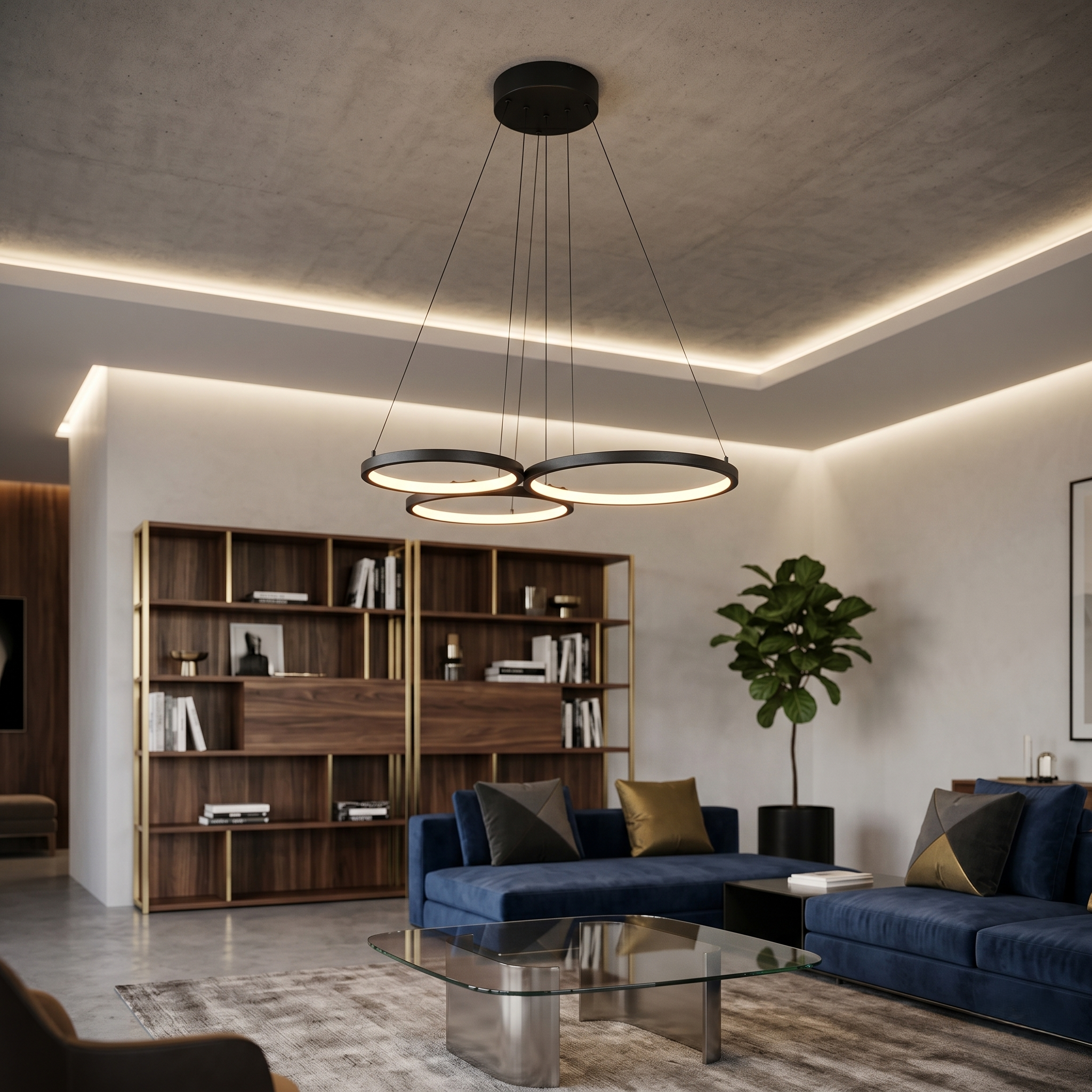 Lustra LED Suspendata Modern Black FLUXA Echivalent 300W