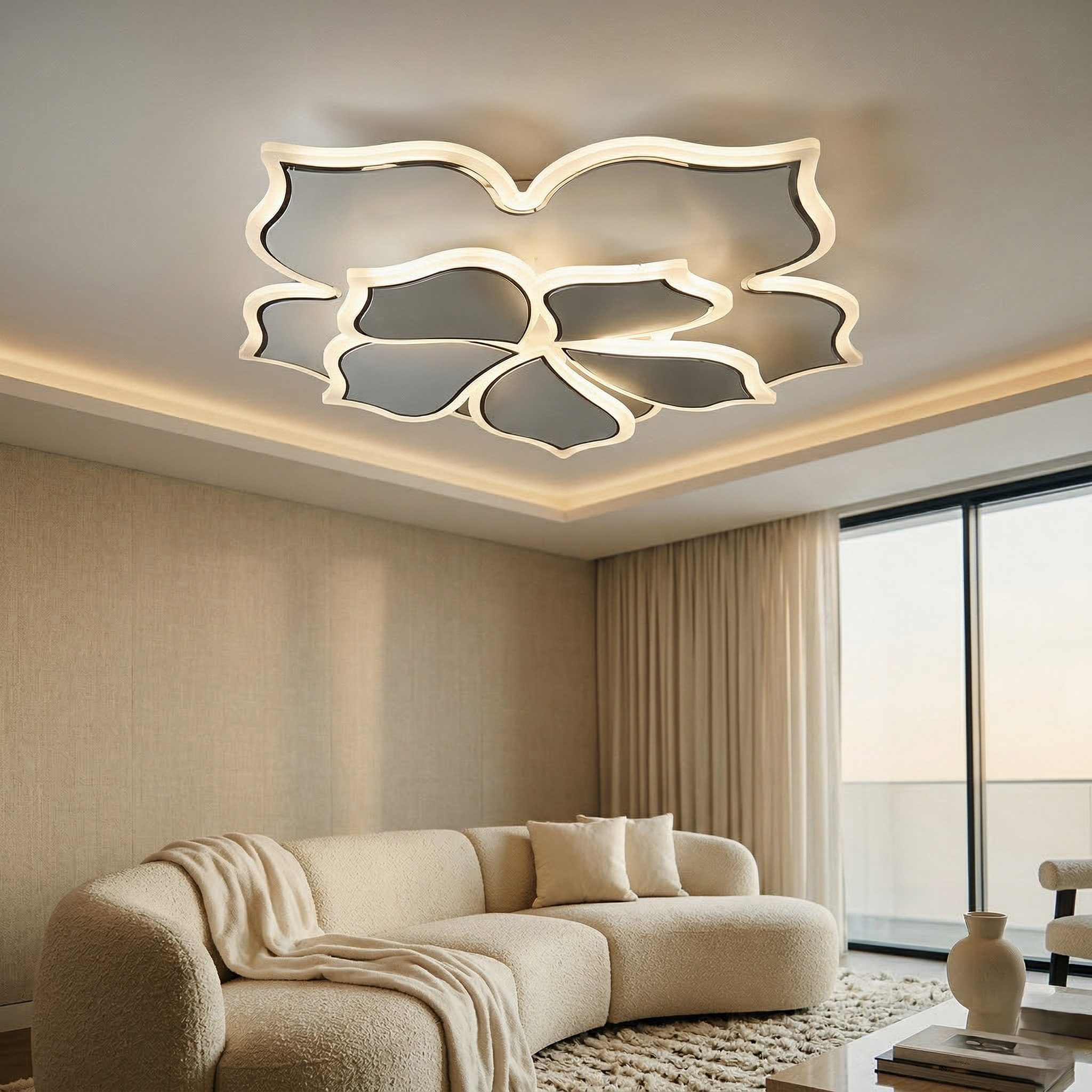 Lustra LED IRELIA White Echivalent 600W Telecomanda