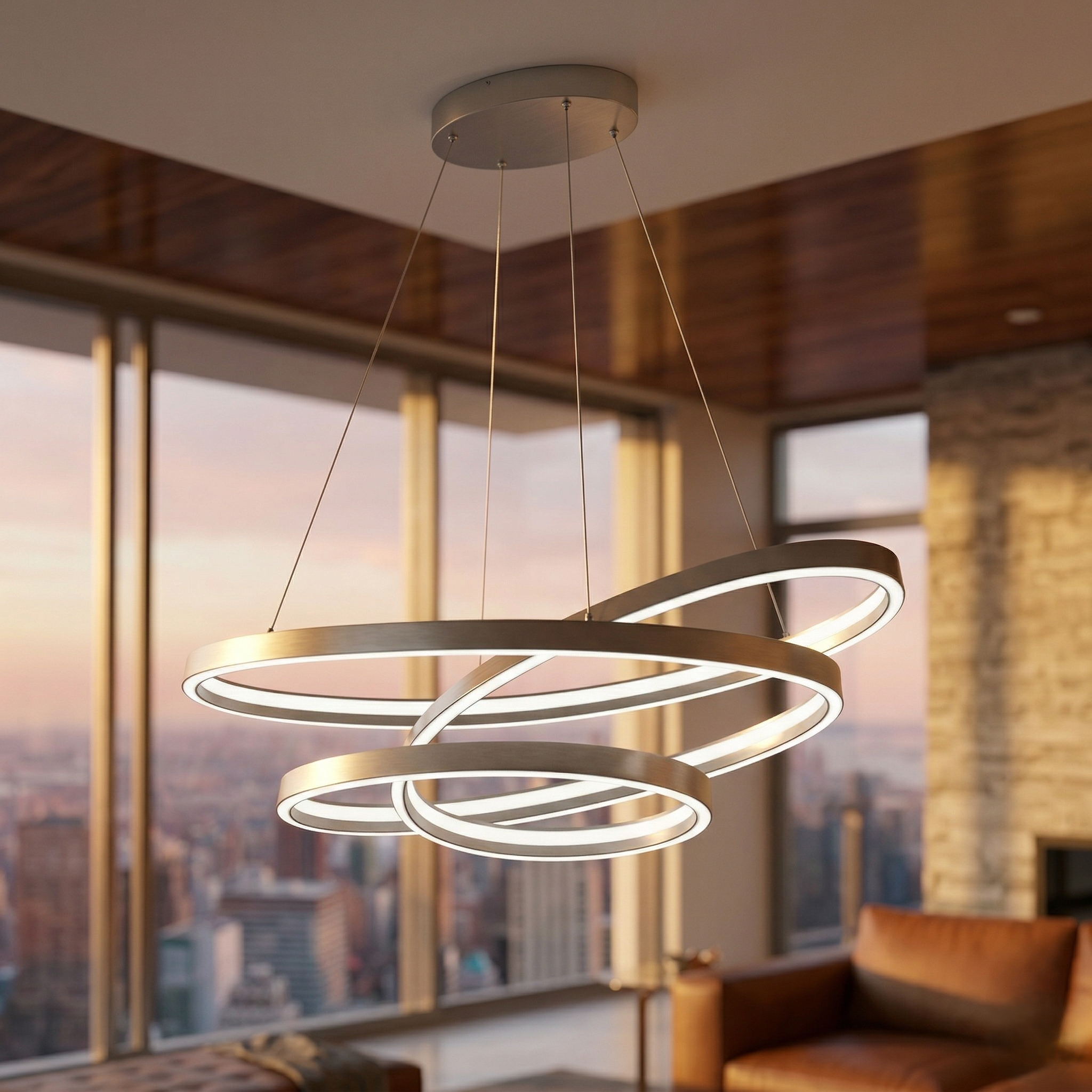 Lustra LED Suspendata Ciola Silver CINQUE Premium Echivalent 1200W