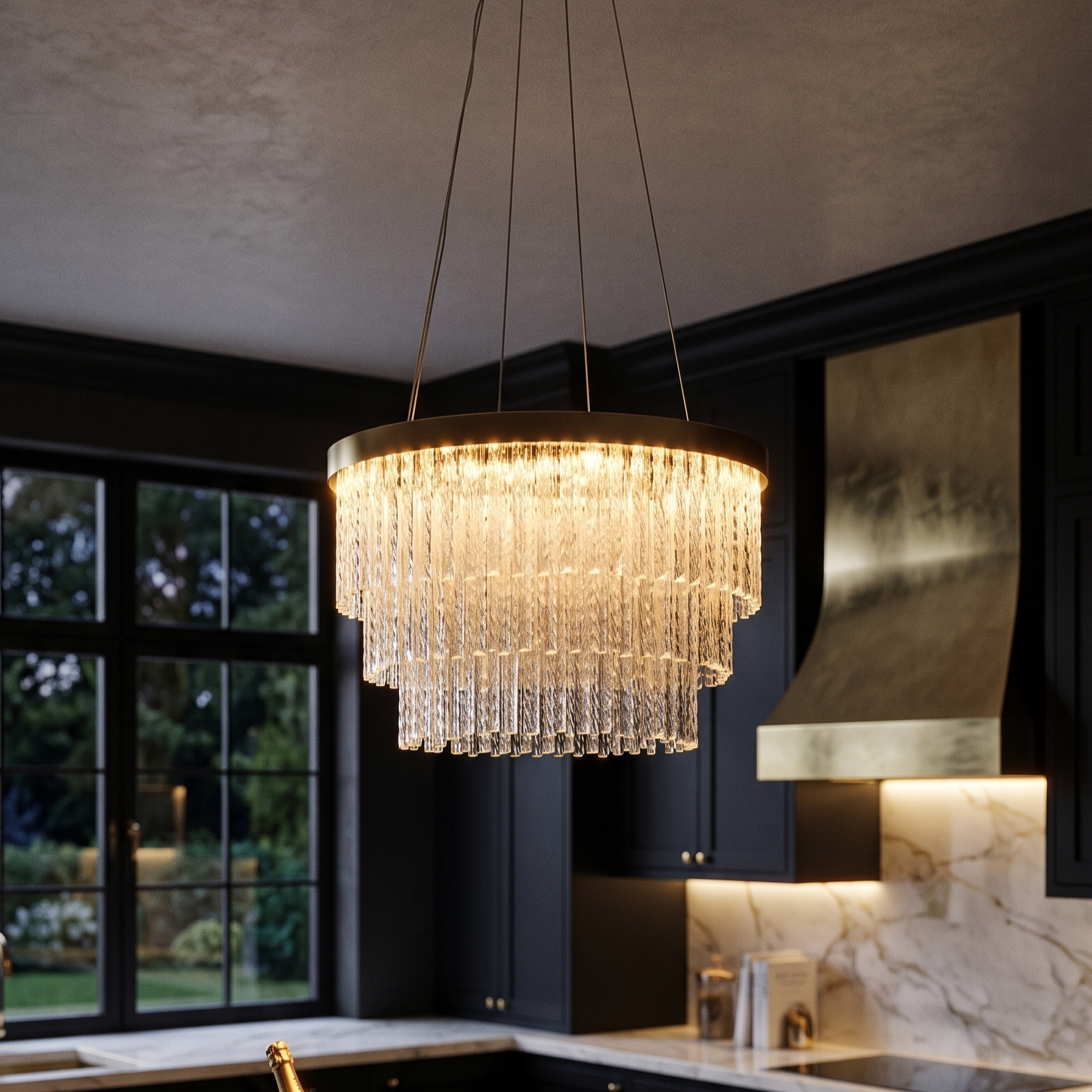 Lustra LED Suspendata ELARIS Gold 40CM Echivalent 400W